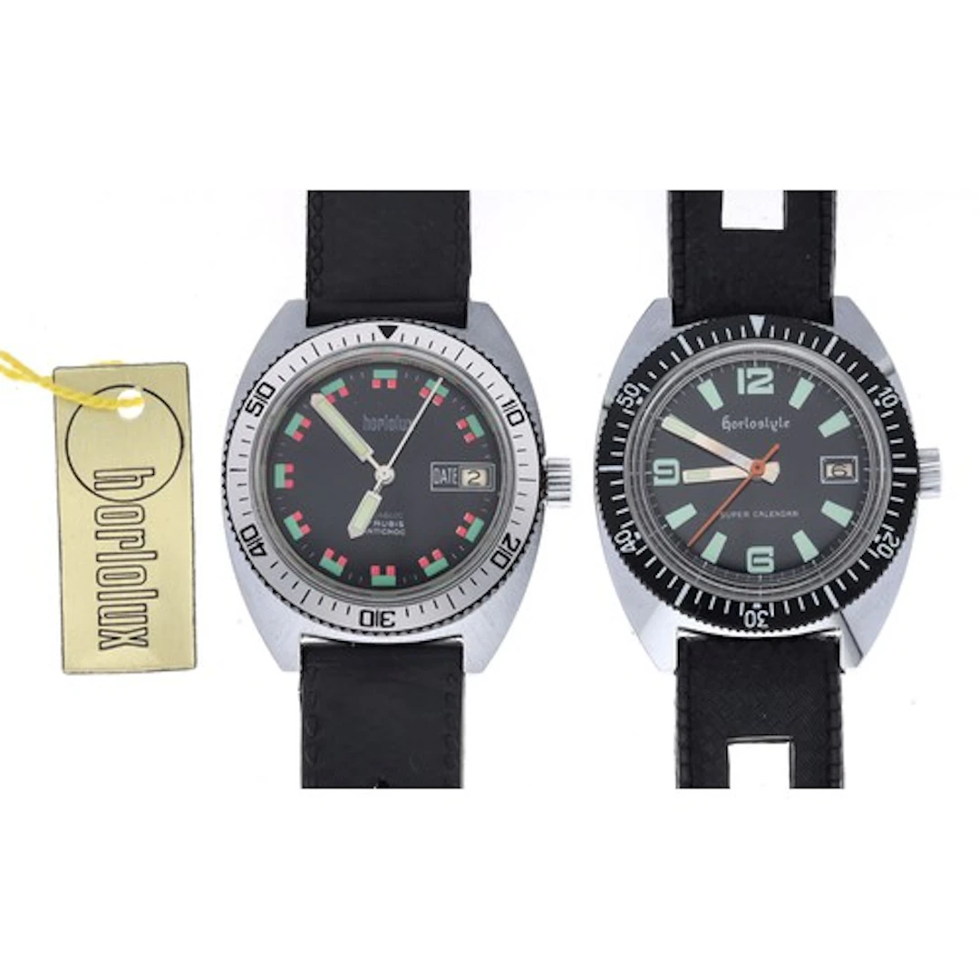 Horlostyle Super Calendar diver's wristwatch, black dial, bl...