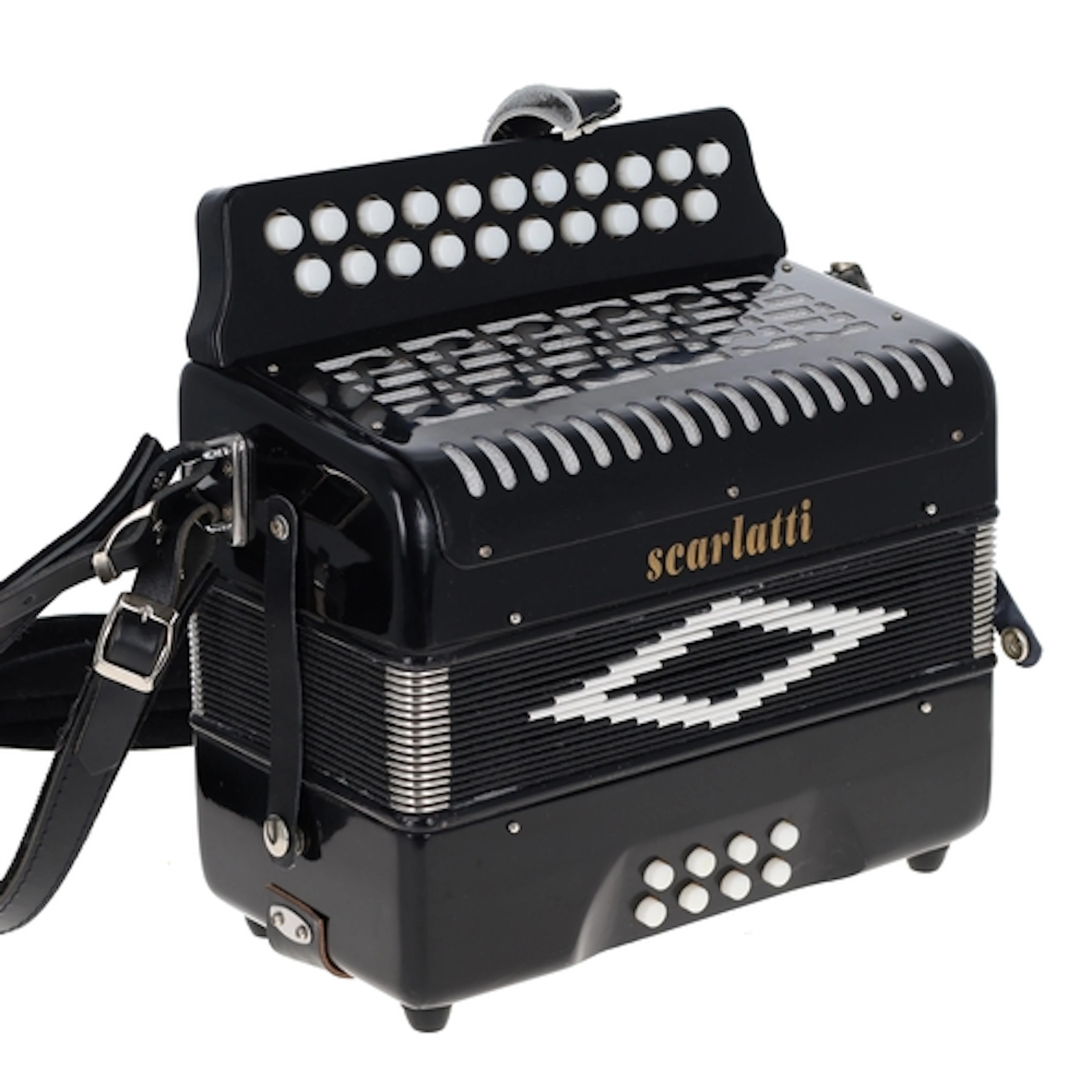 Scarlatti D/G button two row button accordion, with 21 trebl...