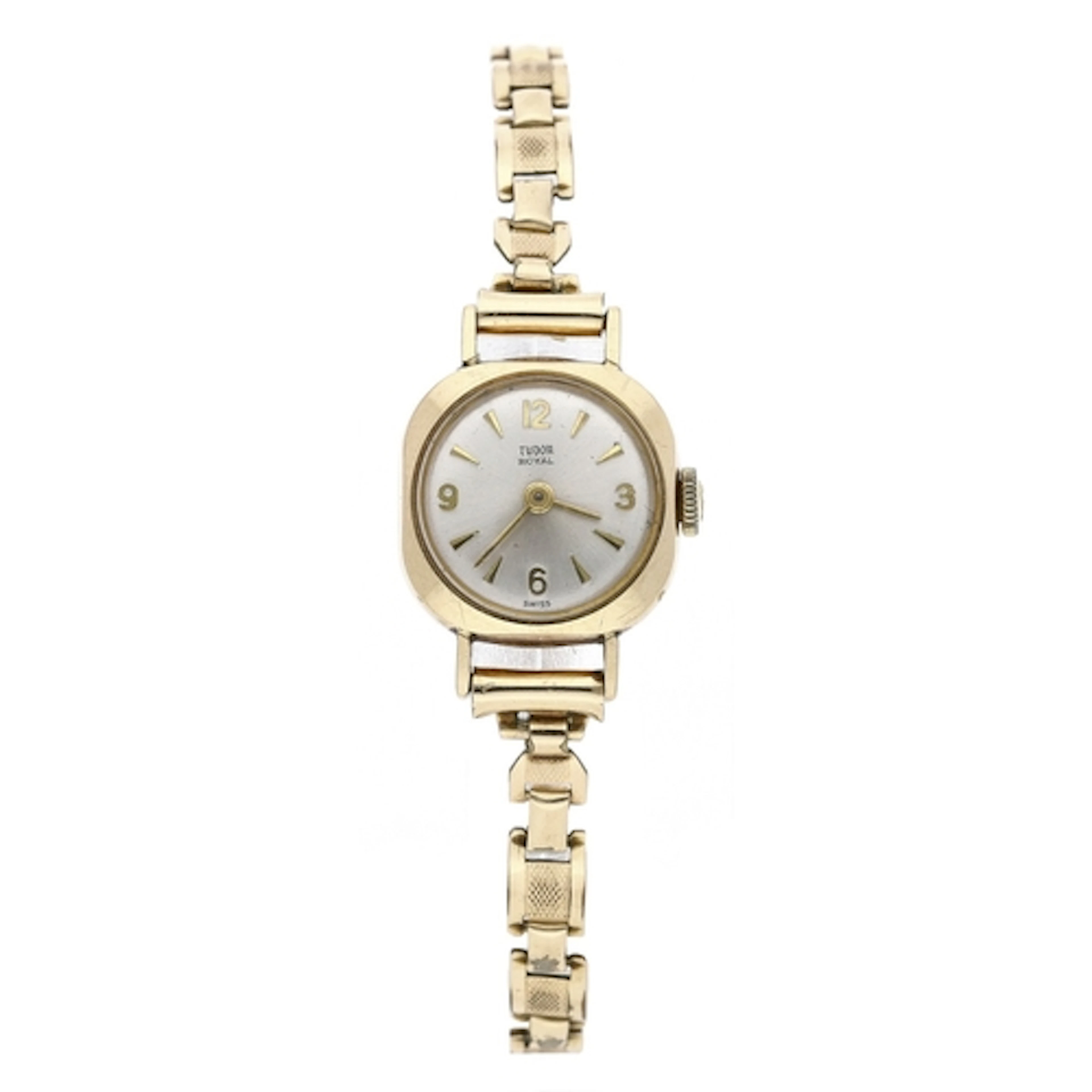 Tudor Royal 9ct lady's wristwatch, Birmingham 1965, silvered...