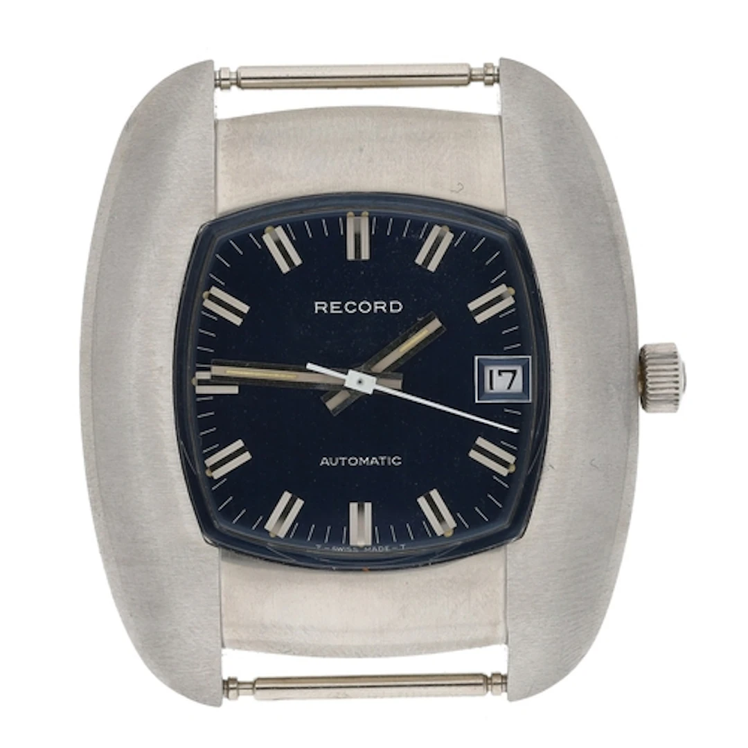 Record automatic stainless steel gentleman's wristwatch, cas...
