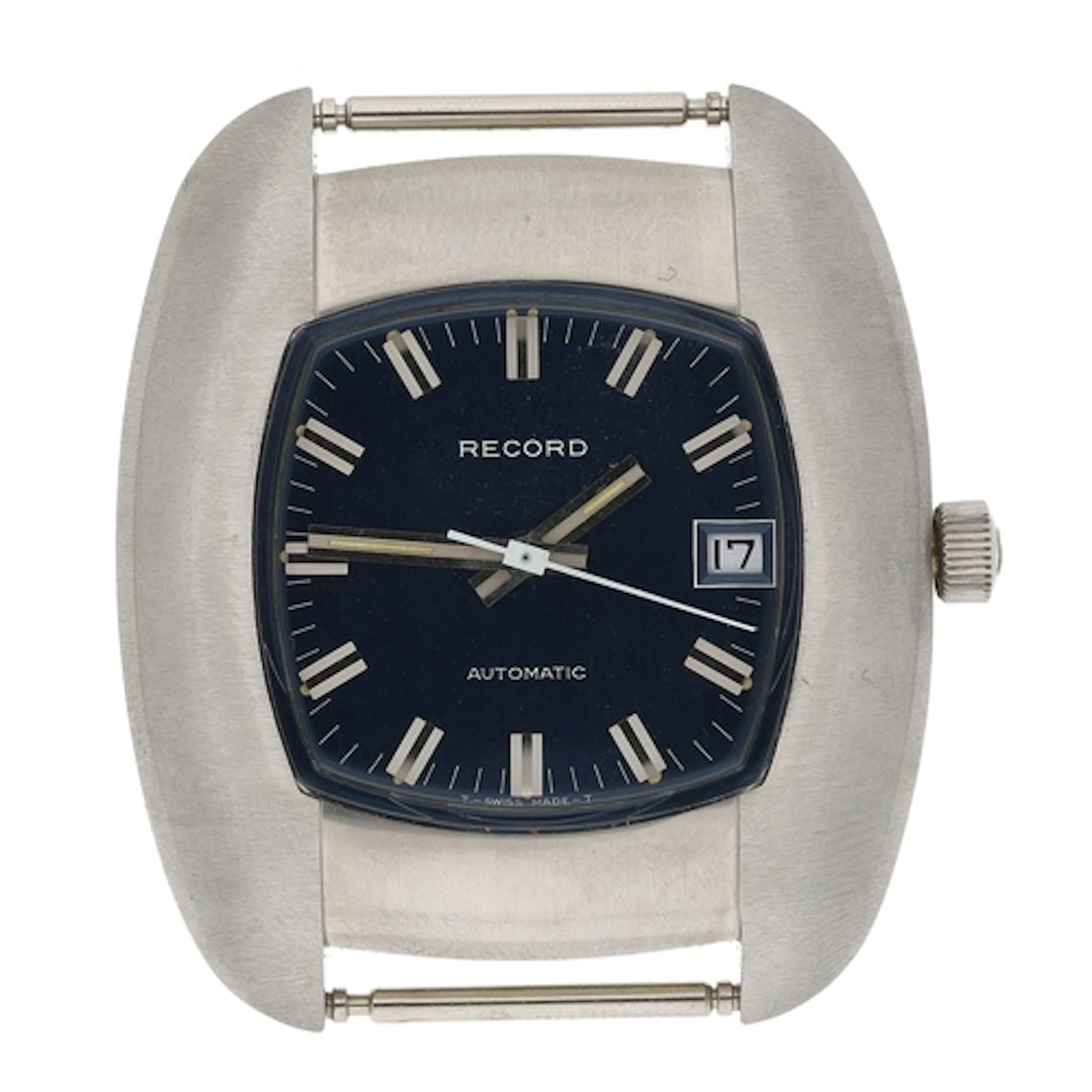 Record automatic stainless steel gentleman's wristwatch, cas...