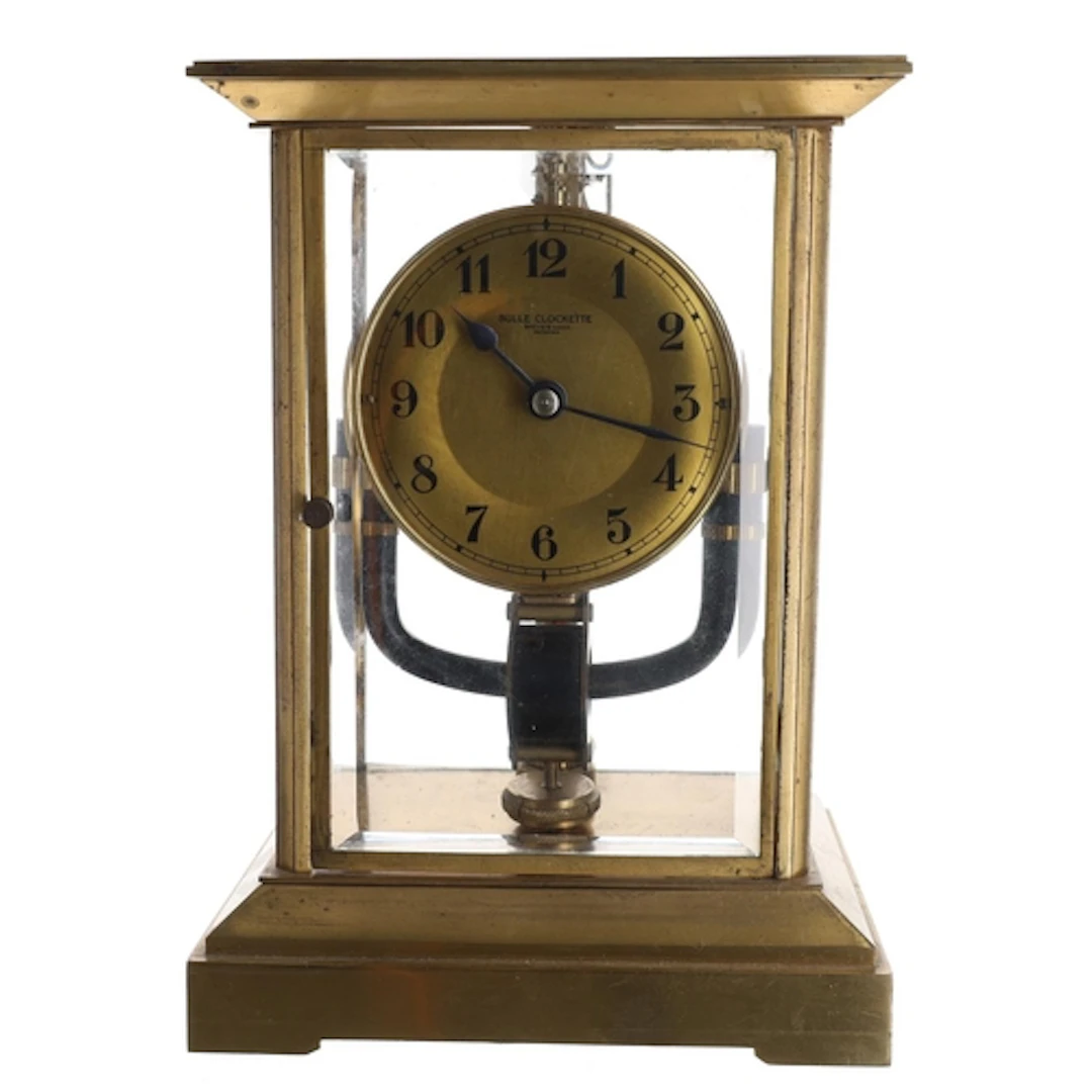 French brass cased 'Bulle Clockette' electric clock timepiec...