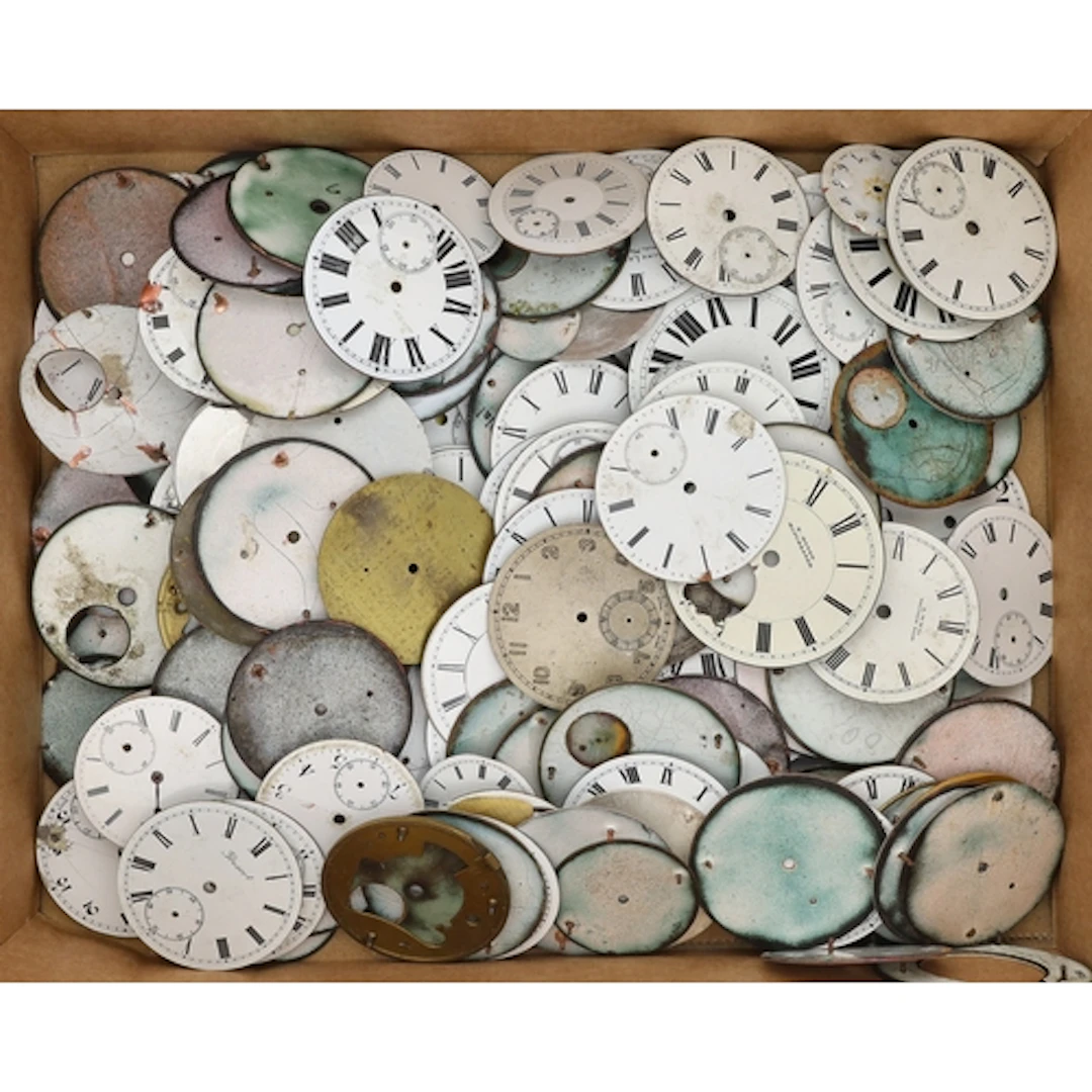 Quantity of assorted pocket watch dials