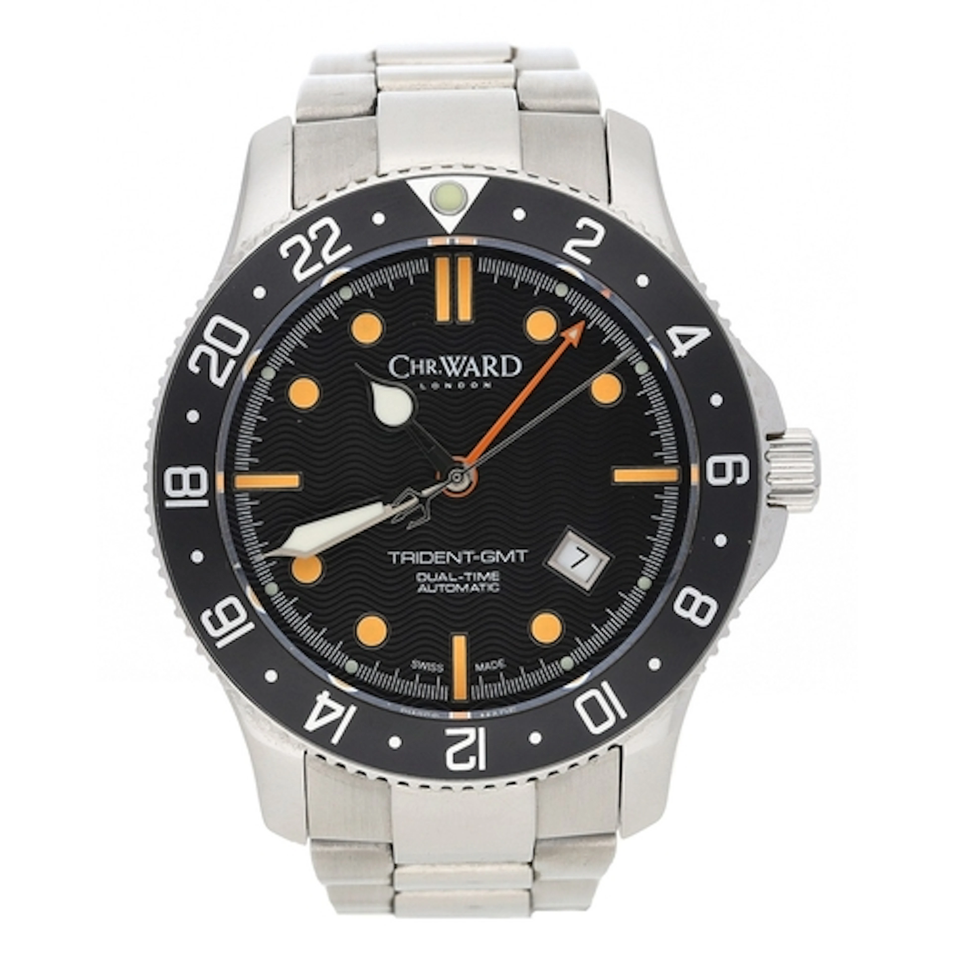 Christopher Ward C60 Trident GMT Automatic stainless steel g...