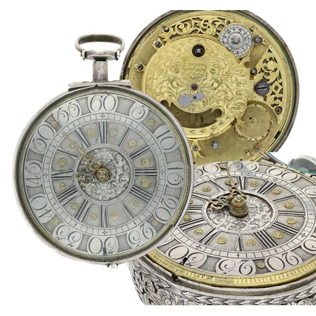 Rare 17th century German verge clock-watch, the deep plate f...