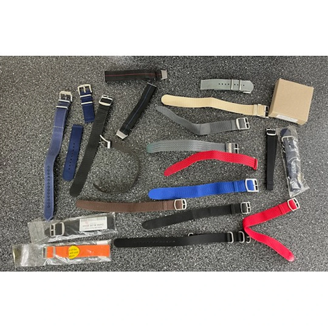 Quantity of assorted nylon wristwatch straps...