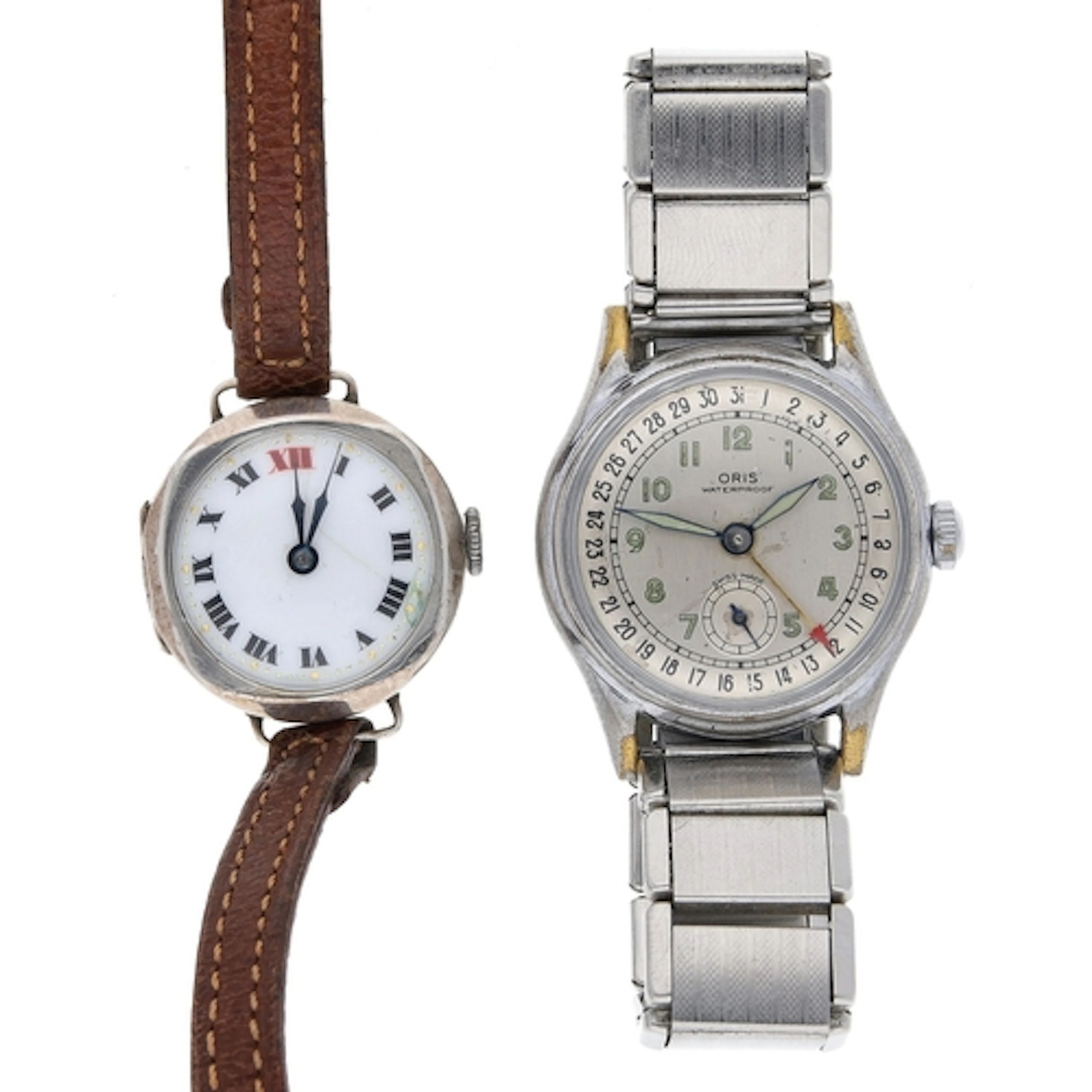 Oris 'Pointer Date' nickel and stainless steel mid-size wris...