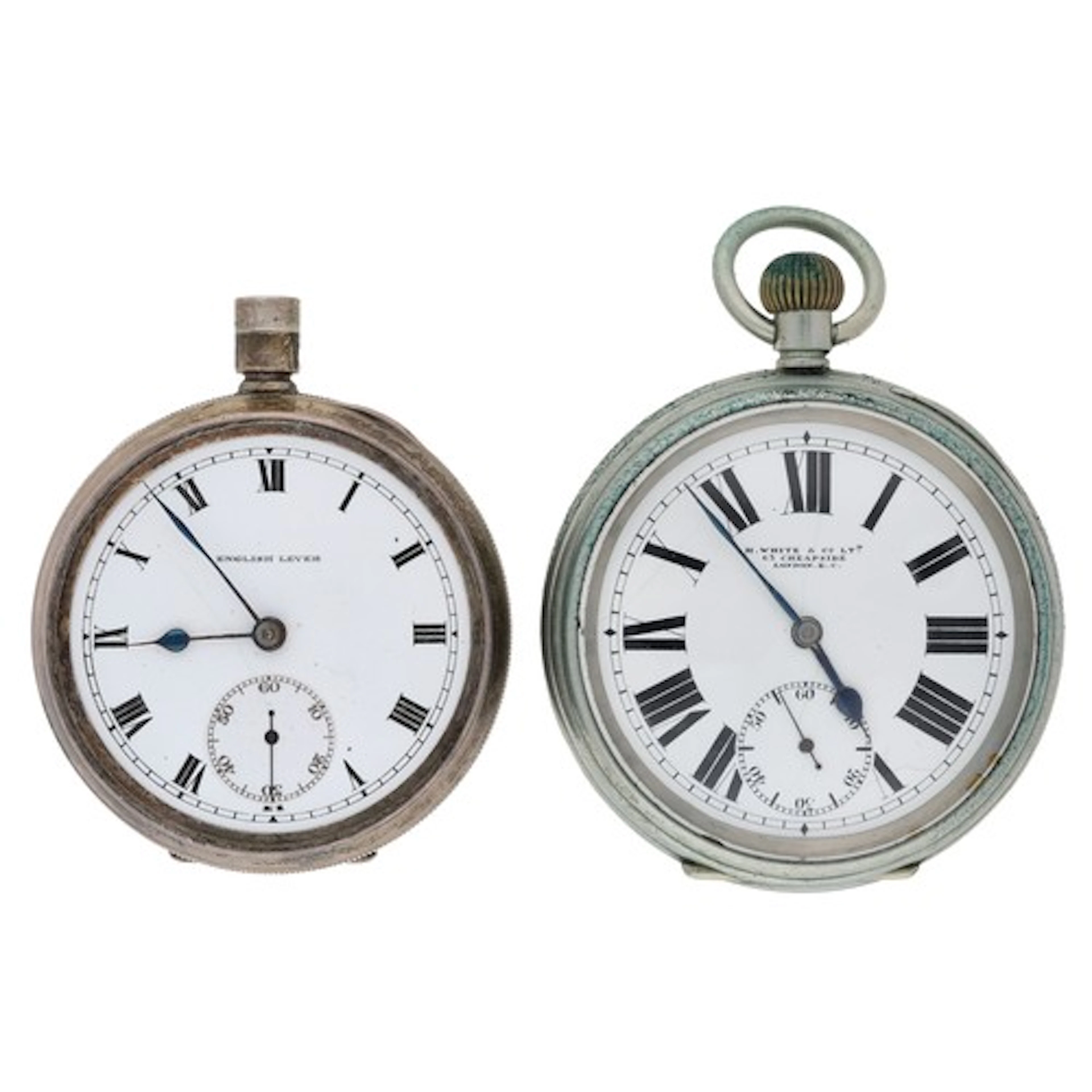 Silver engine turned lever pocket watch with British Militar...