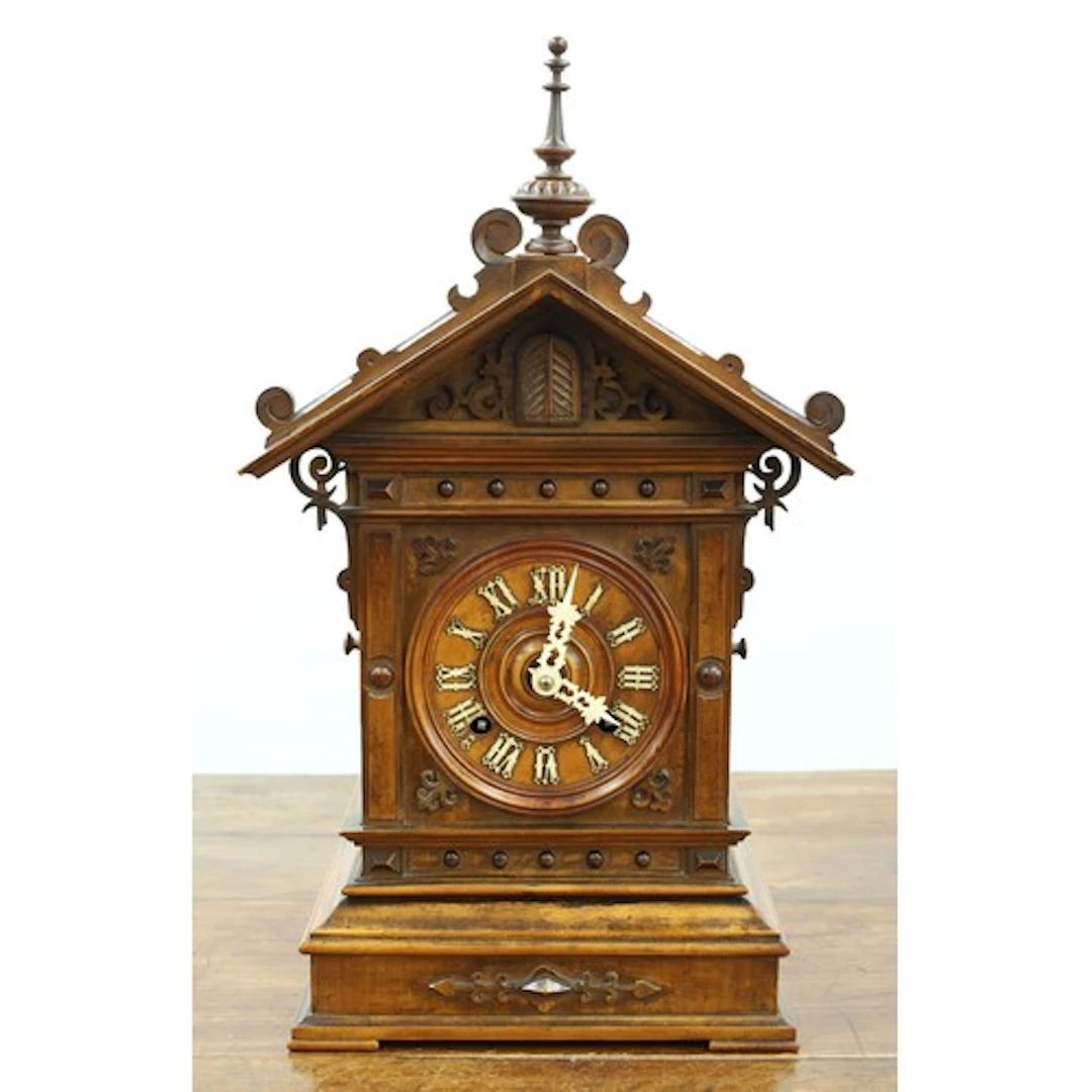 Late 19th century German Black Forest twin fusee cuckoo mant...