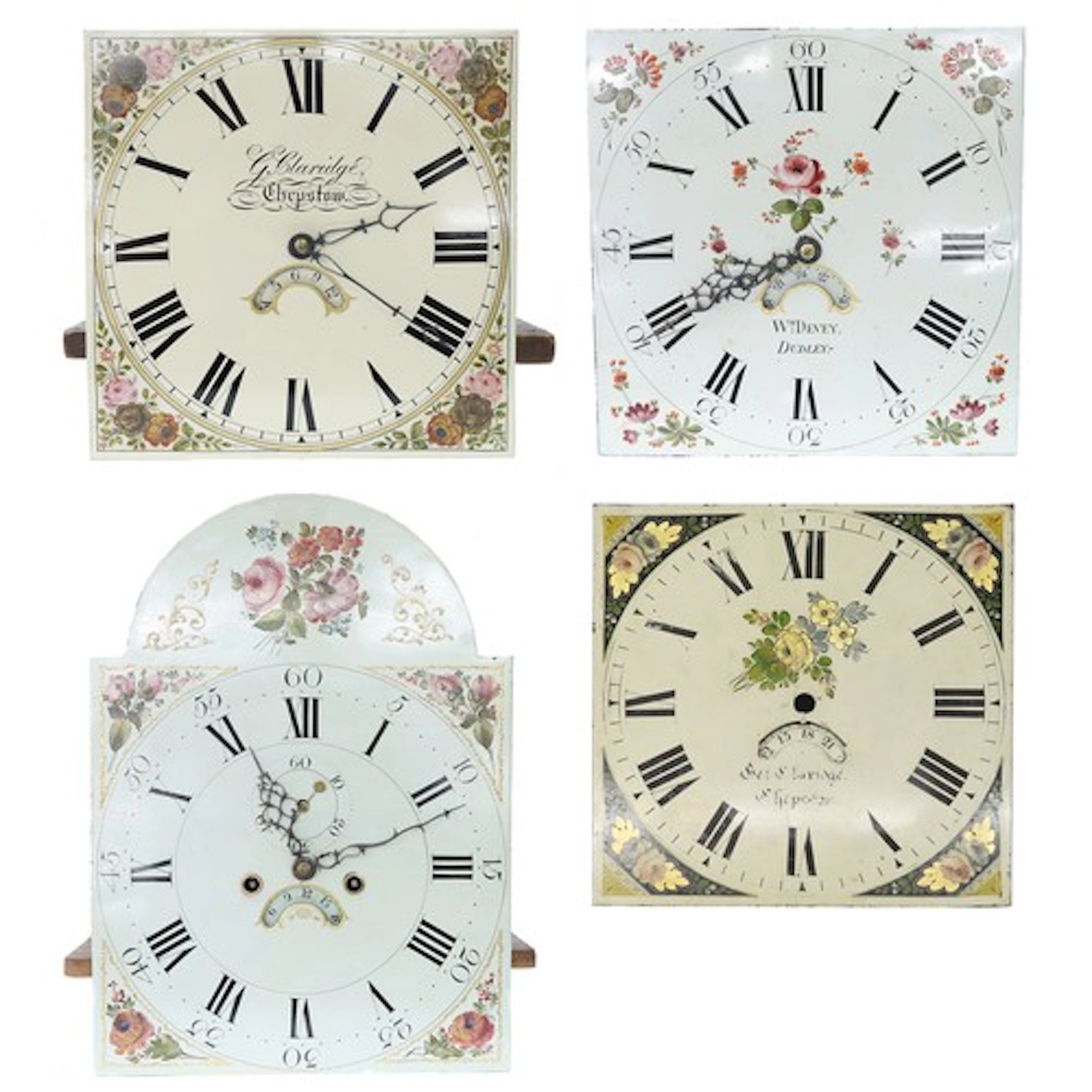 Thirty hour 12" square painted dial longcase clock movement,...