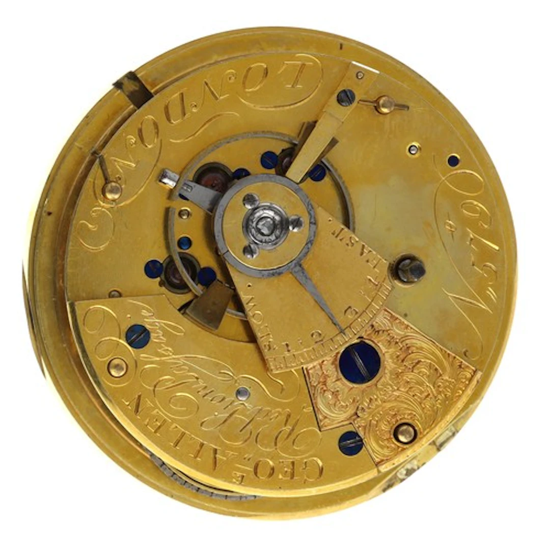 George Allen, London - fusee duplex pocket watch movement, s...