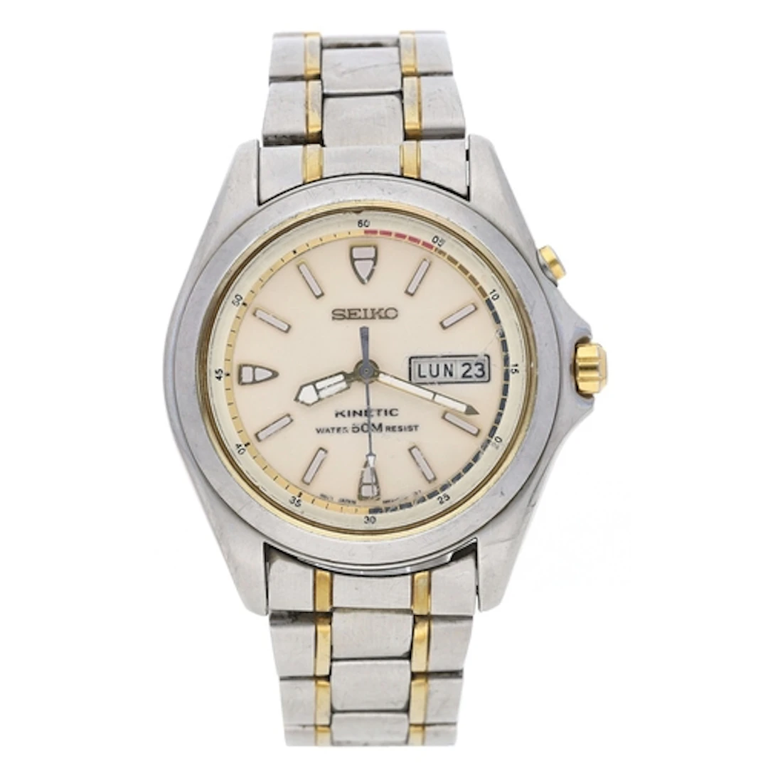 Seiko Kinetic bi-colour stainless steel gentleman's wristwat...