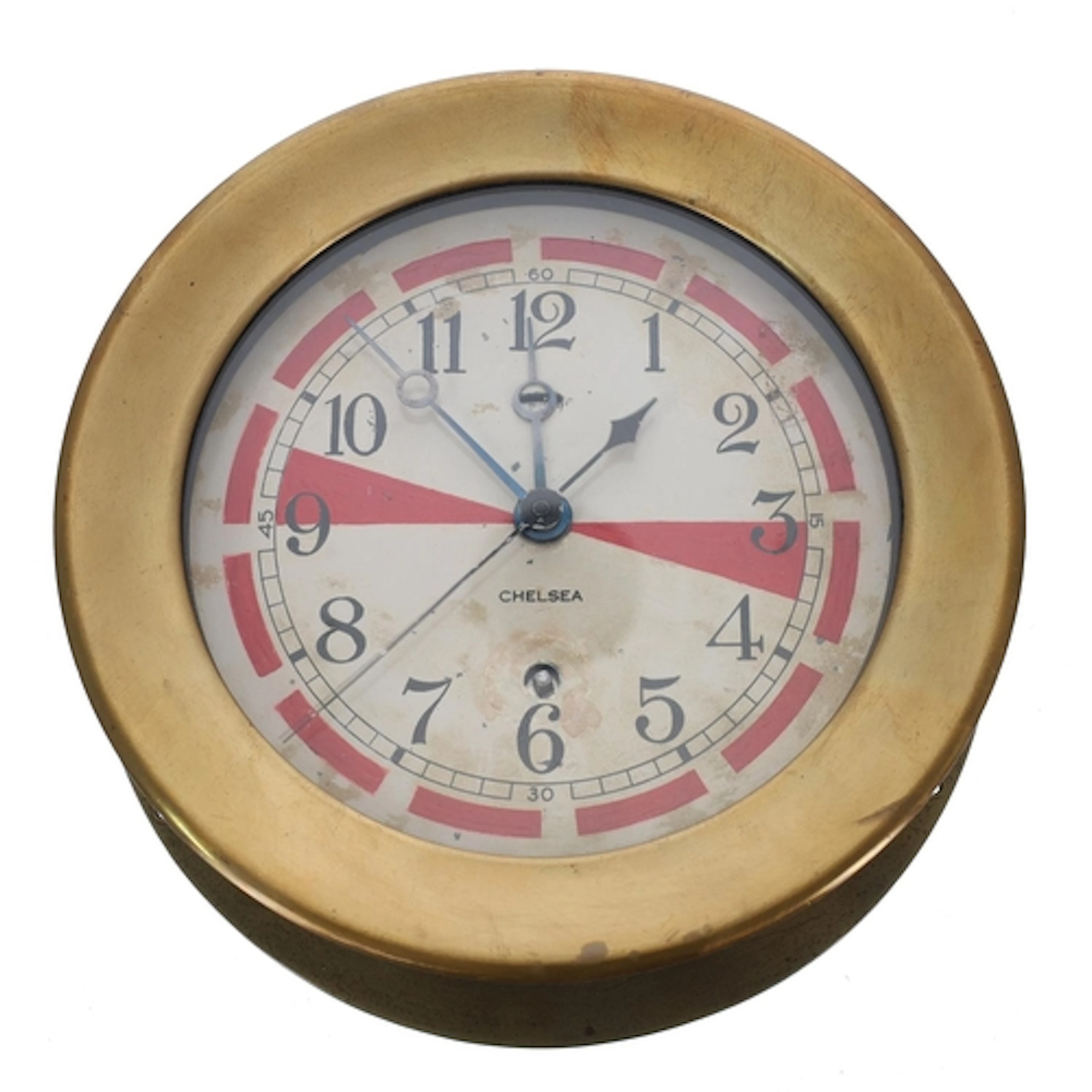 American Chelsea Clock Co. Boston marine radio room brass bu...