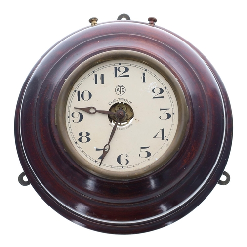Leon Hatot ATO Electrique circular wall slave clock, no. 230...