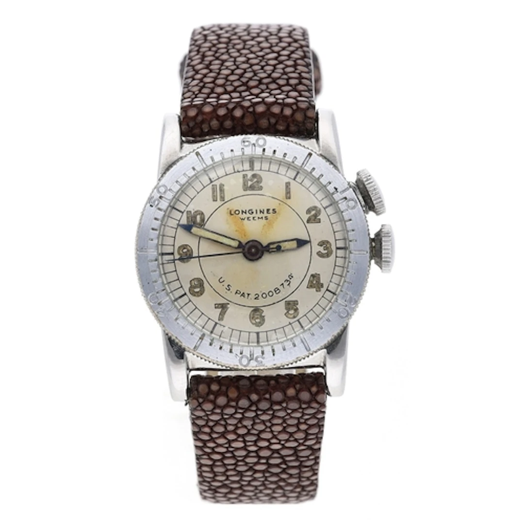 Rare Longines Weems Pilots stainless steel wristwatch, seria...