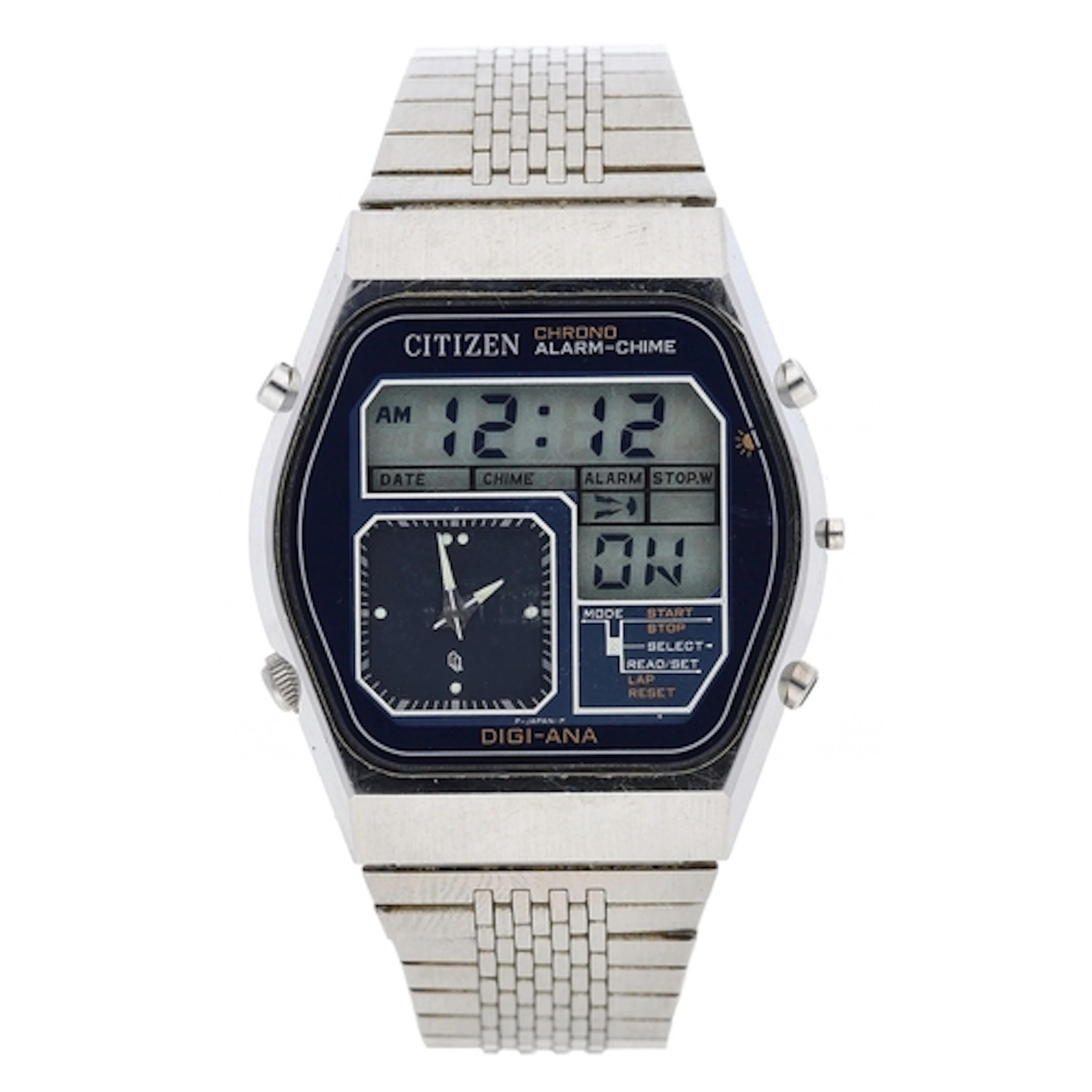 Citizen Chrono Alarm-Chime Digi-Ana LCD stainless steel gent...