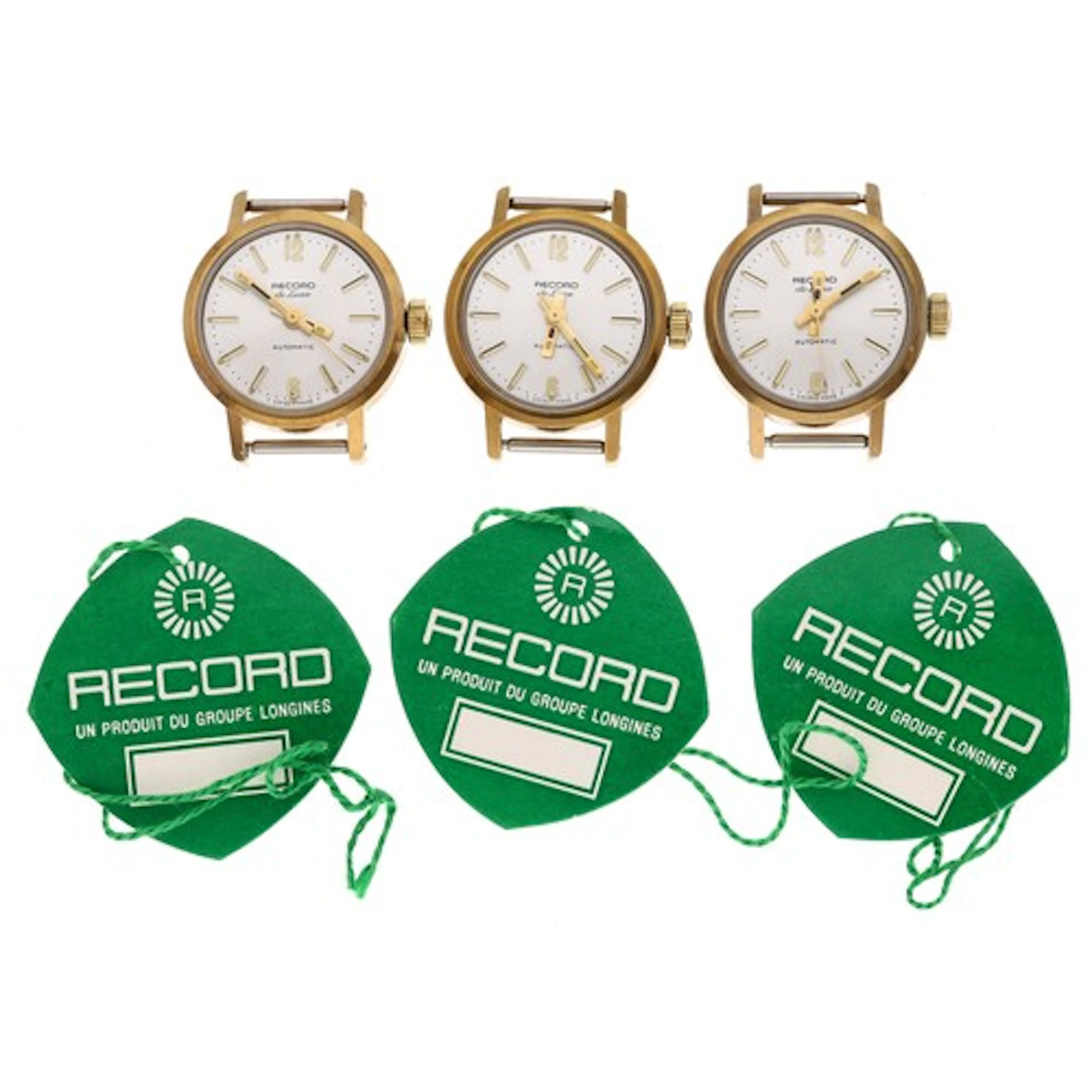 Three Record De Luxe automatic gold plated and stainless ste...