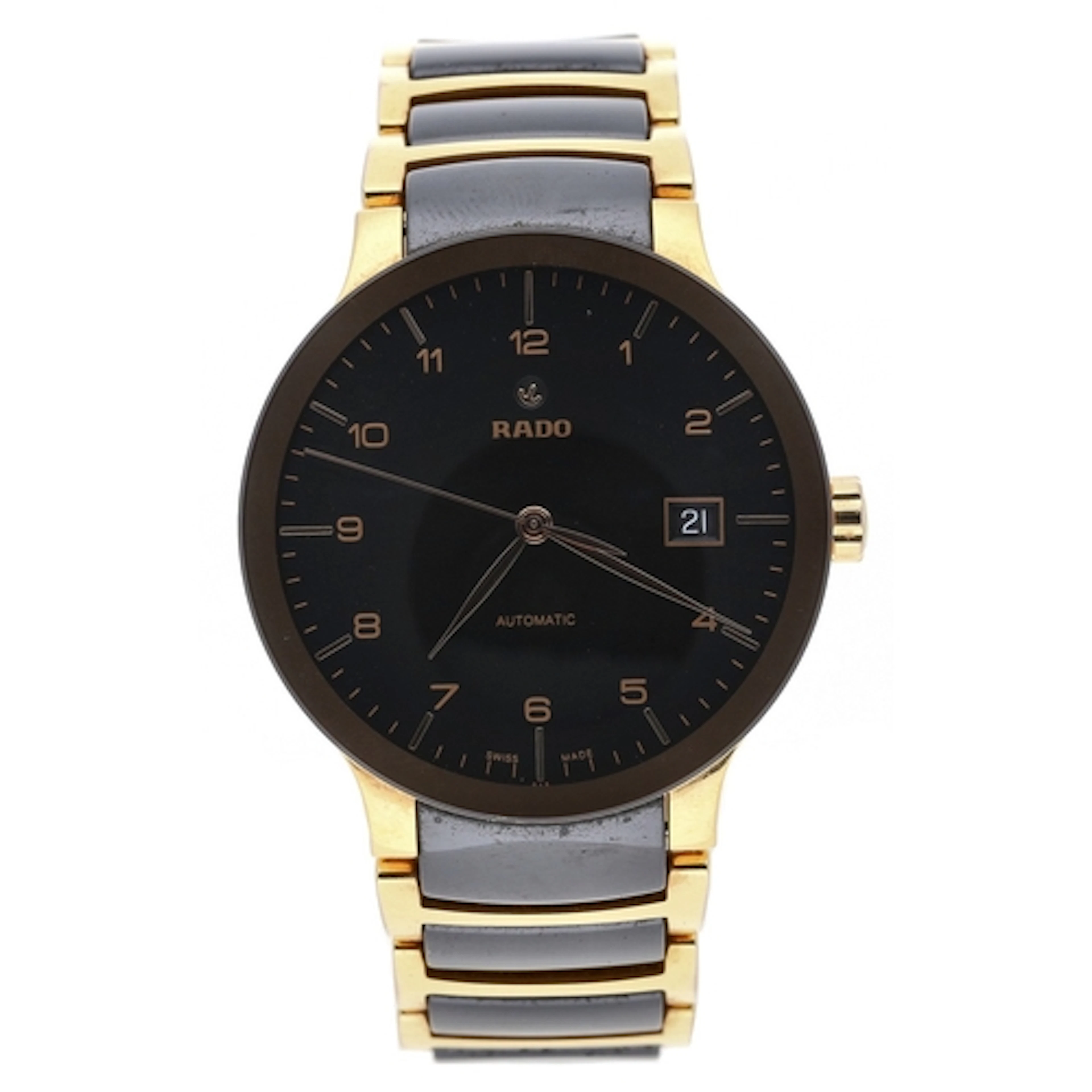 Rado Centrix automatic rose gold plated, ceramic and stainle...