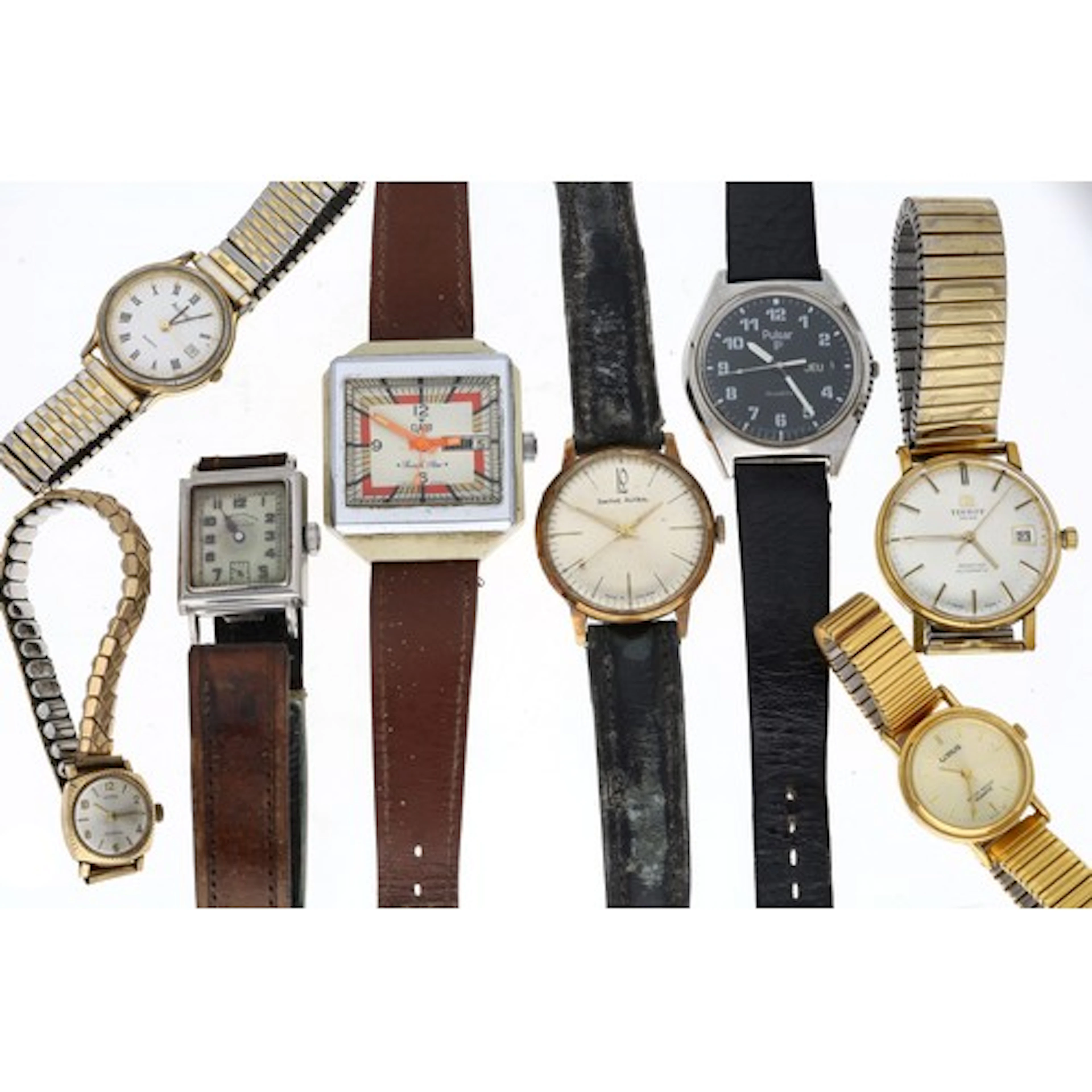 Collection of eight assorted wristwatches mostly for repair ...