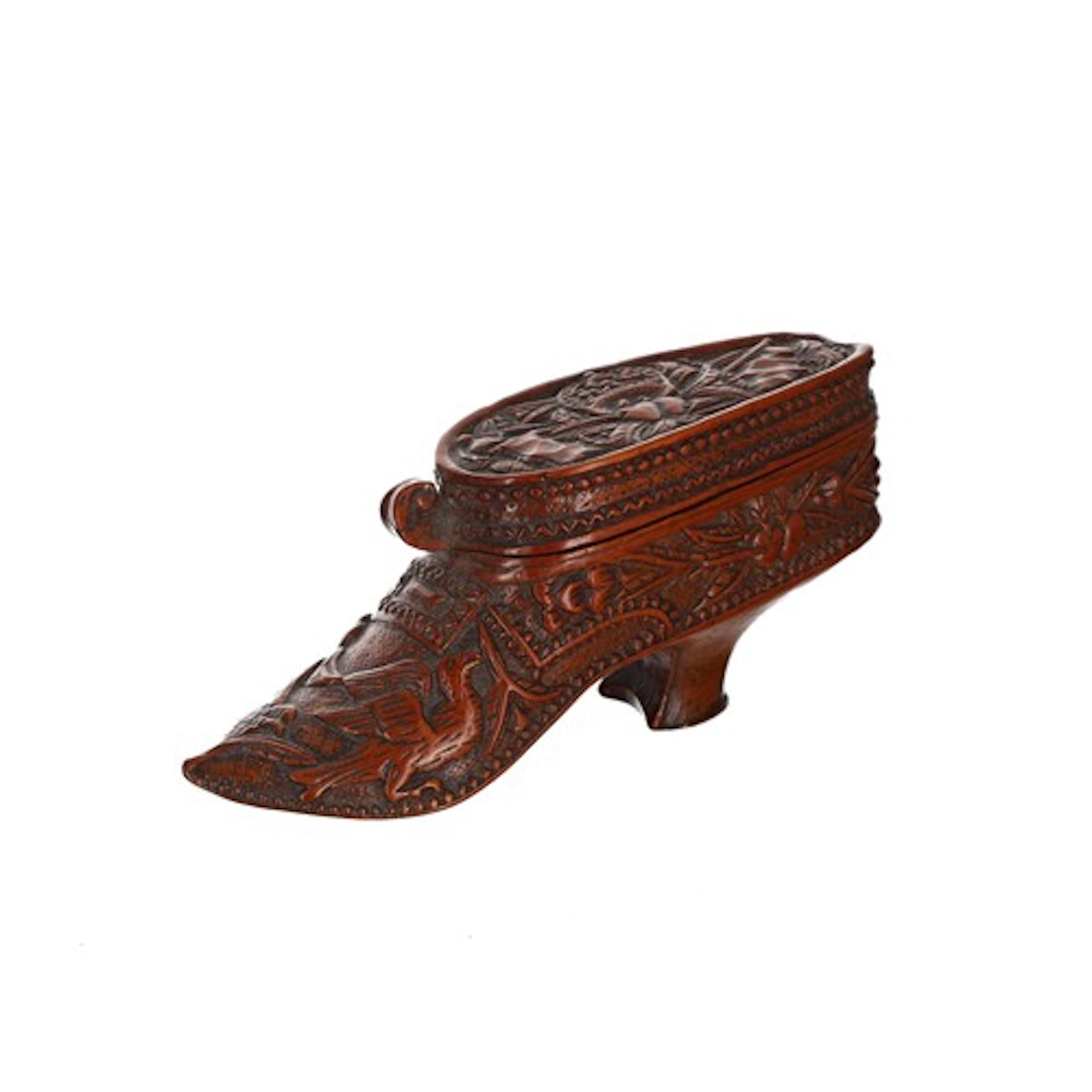 Early 19th century Dutch treen snuff box in the form of a la...