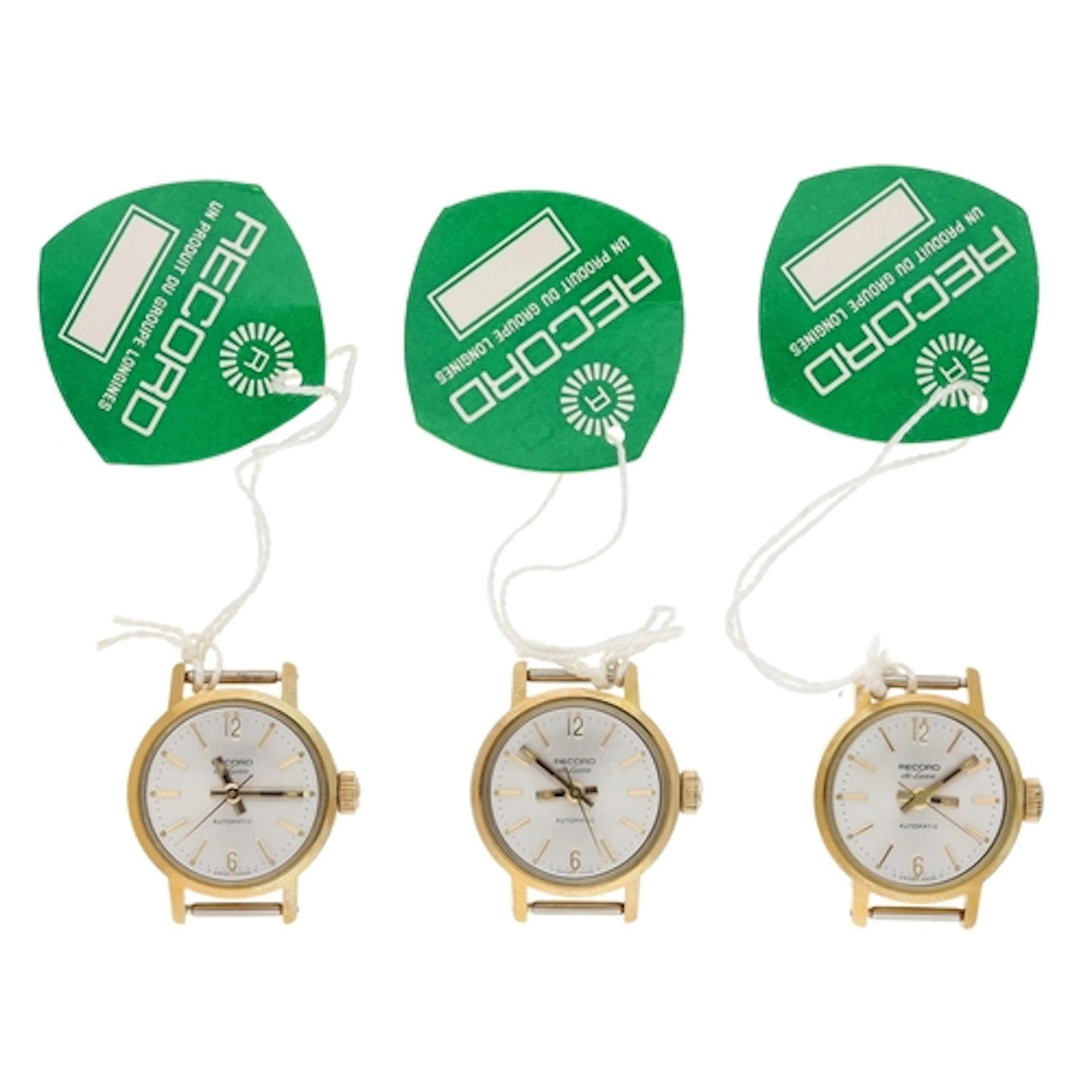 Three Record De Luxe automatic gold plated and stainless ste...