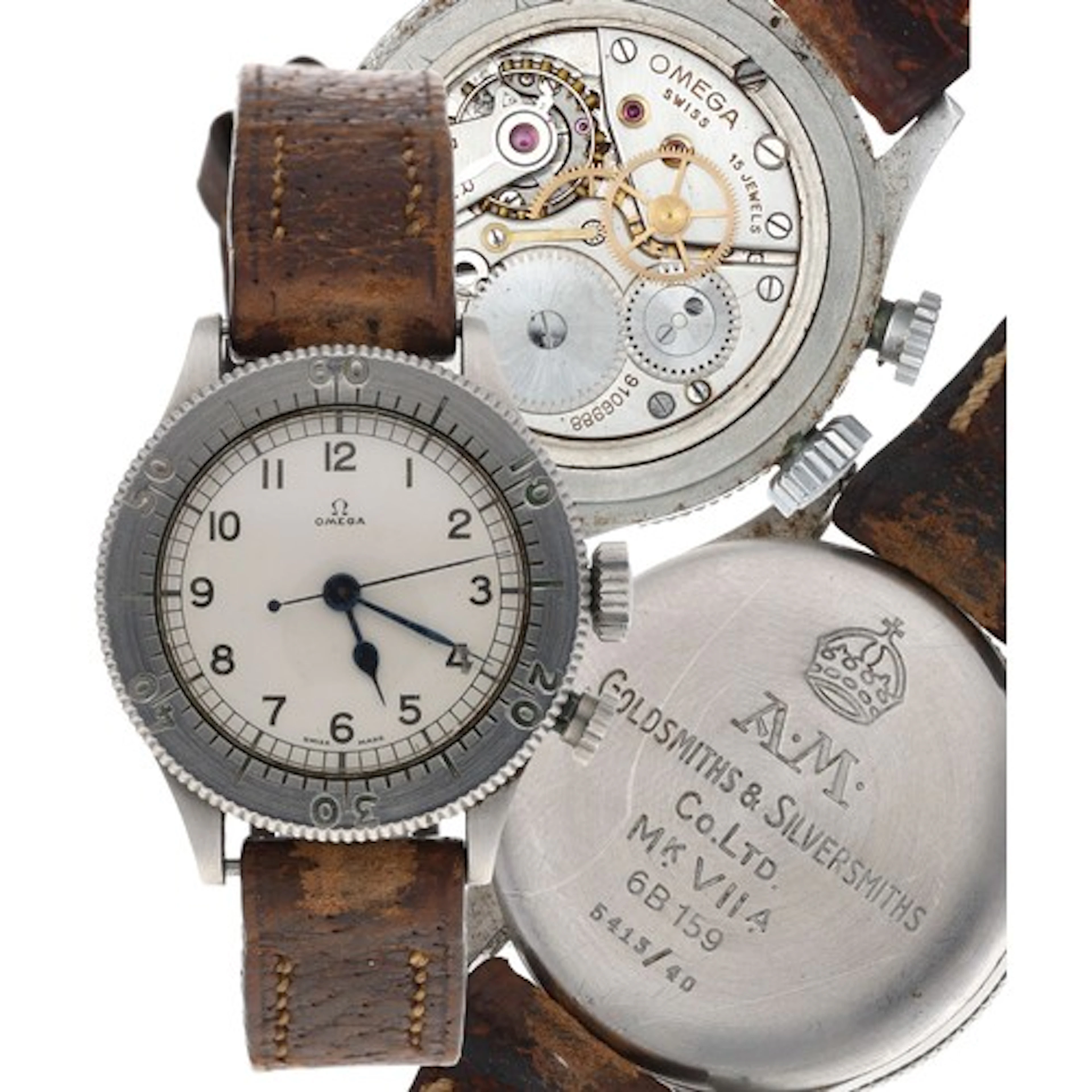 Rare Omega 'Weems' WWII British Military RAF Pilots stainles...