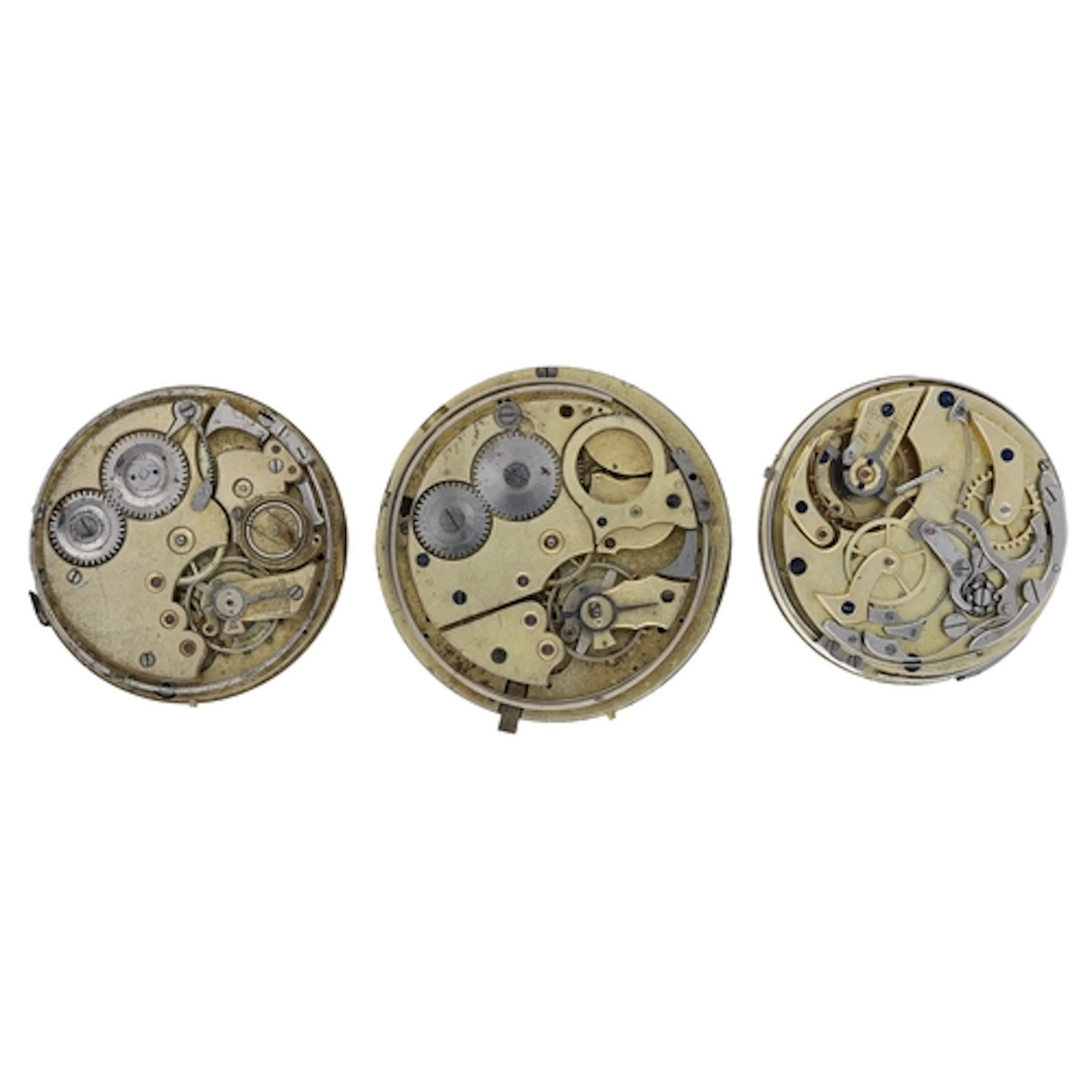 Two lever repeating pocket watch movements for repair, with ...