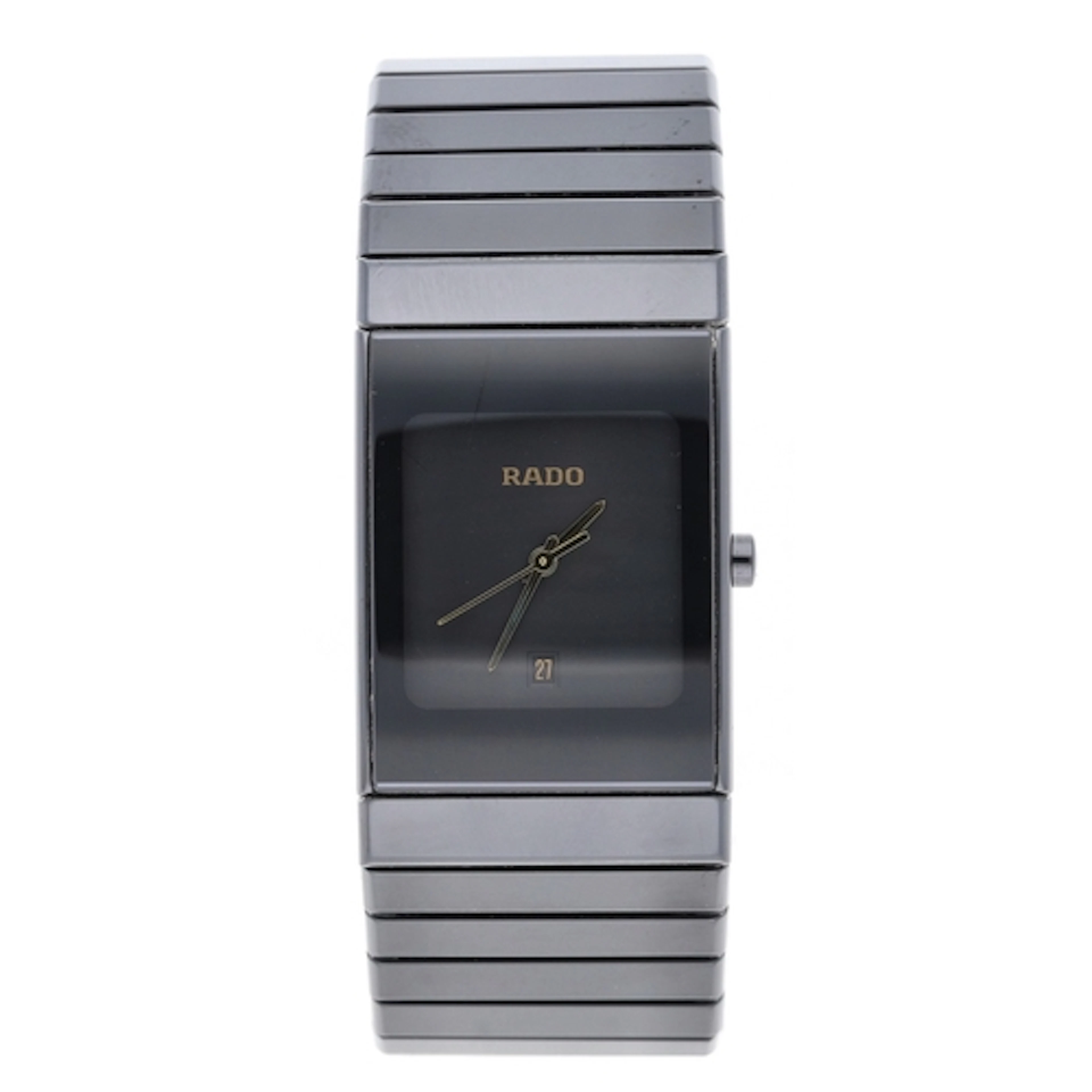 Rado Diastar black high-tech ceramic and titanium wristwatch...