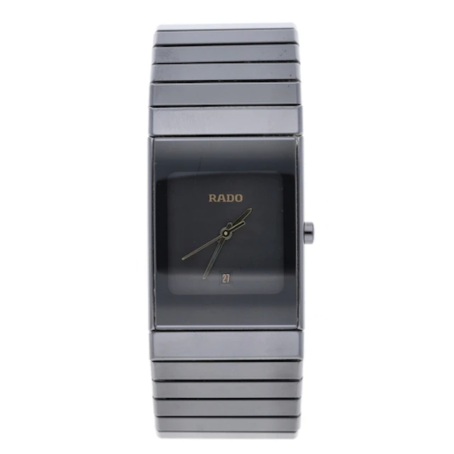 Rado Diastar black high-tech ceramic and titanium wristwatch...