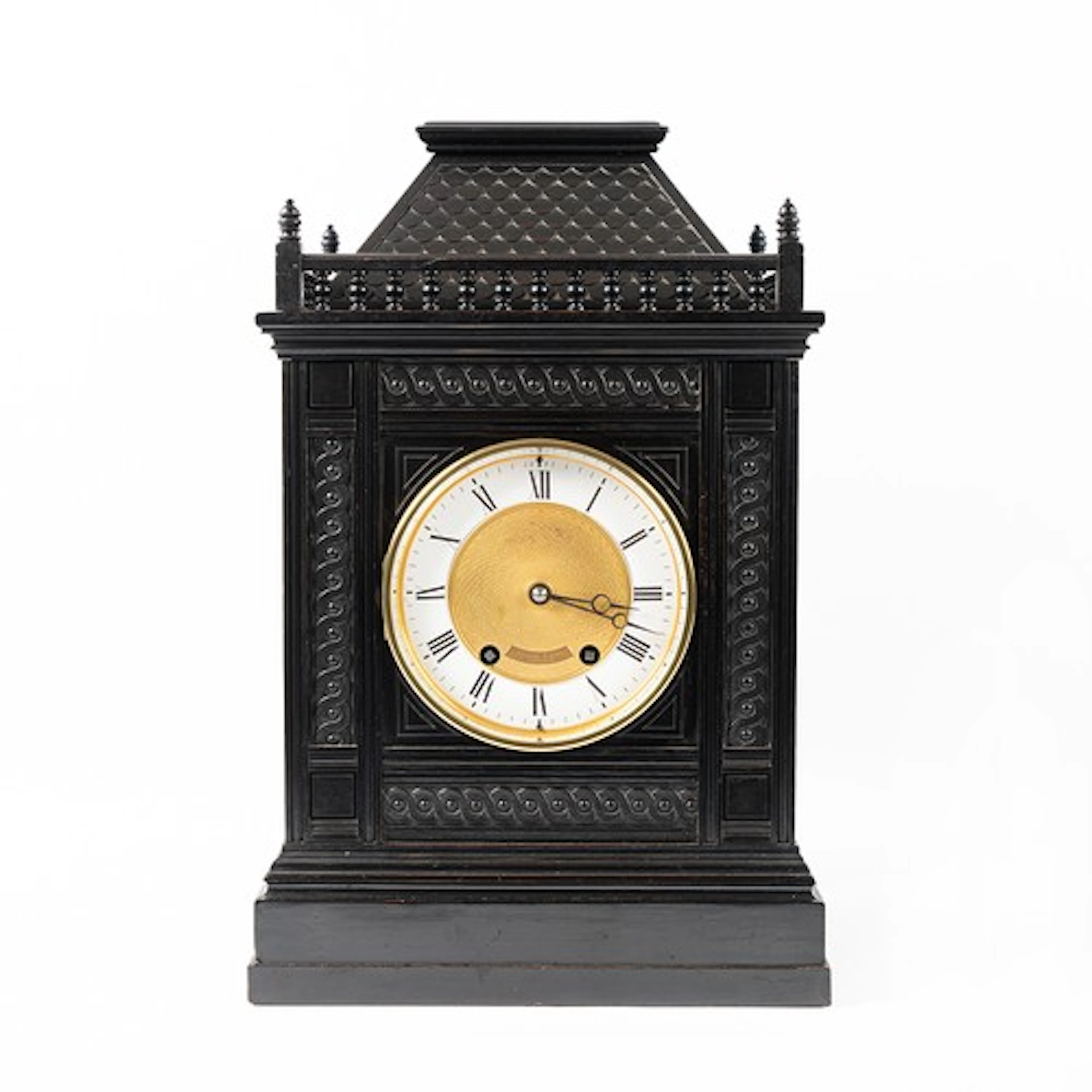 Late 19th century Aesthetic ebonised bracket clock, the 6" d...