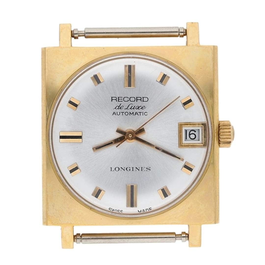 Longines Record De luxe automatic square cased rose gold pla...