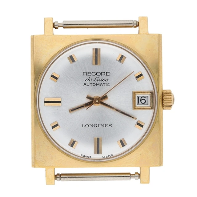 Longines Record De luxe automatic square cased rose gold pla...
