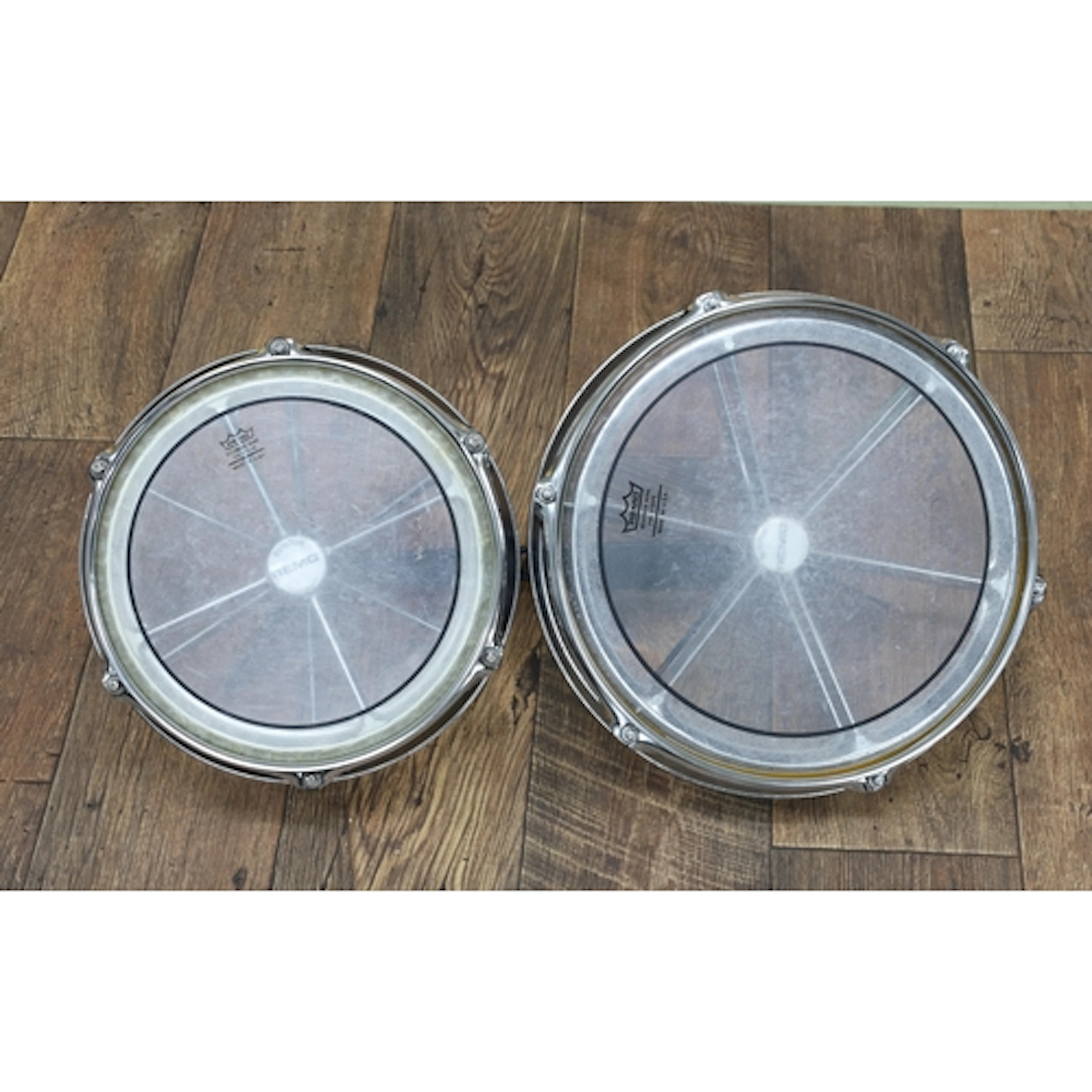 Pair of Remo Rototom drums, 12" and 10"