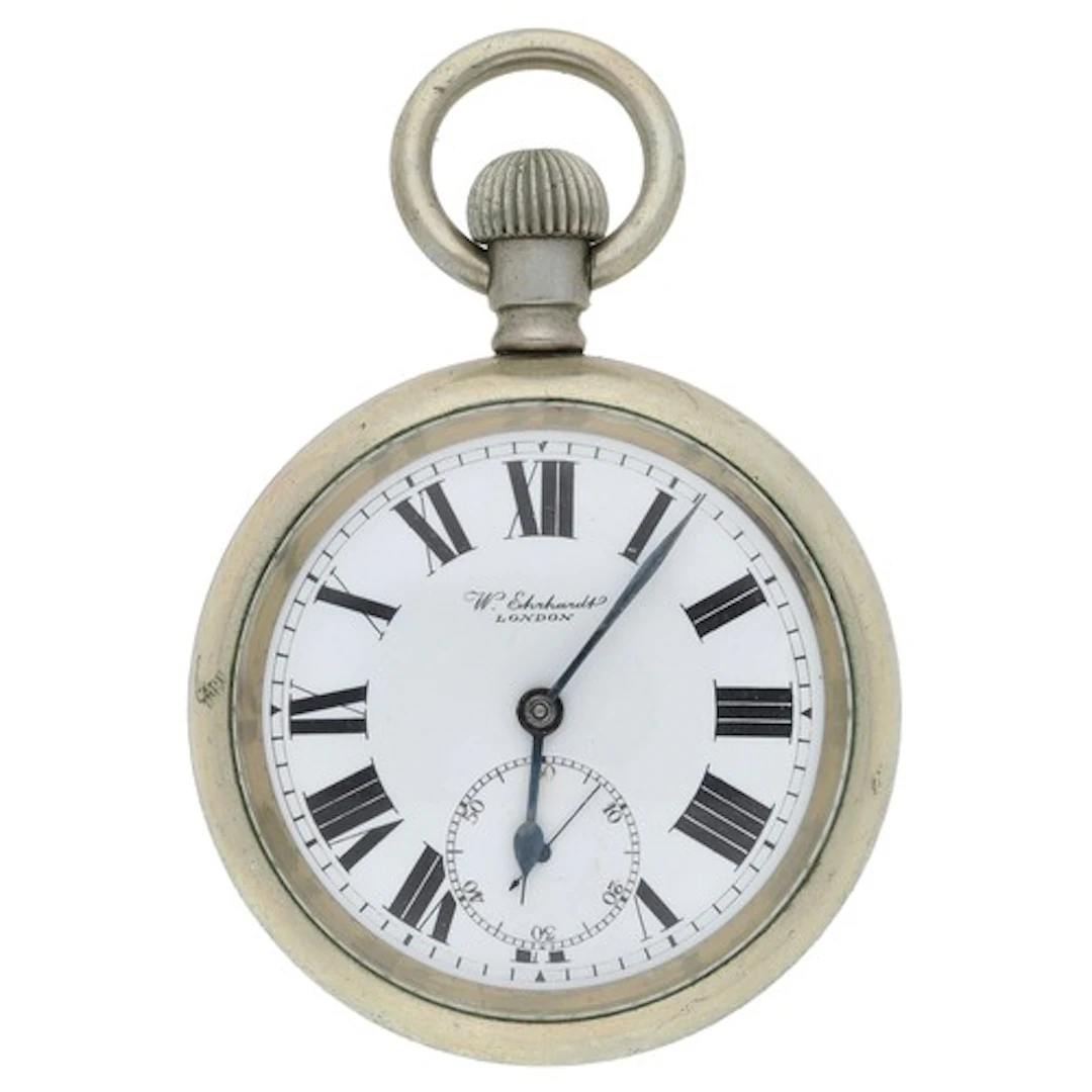 British Military nickel cased lever pocket watch, the three ...