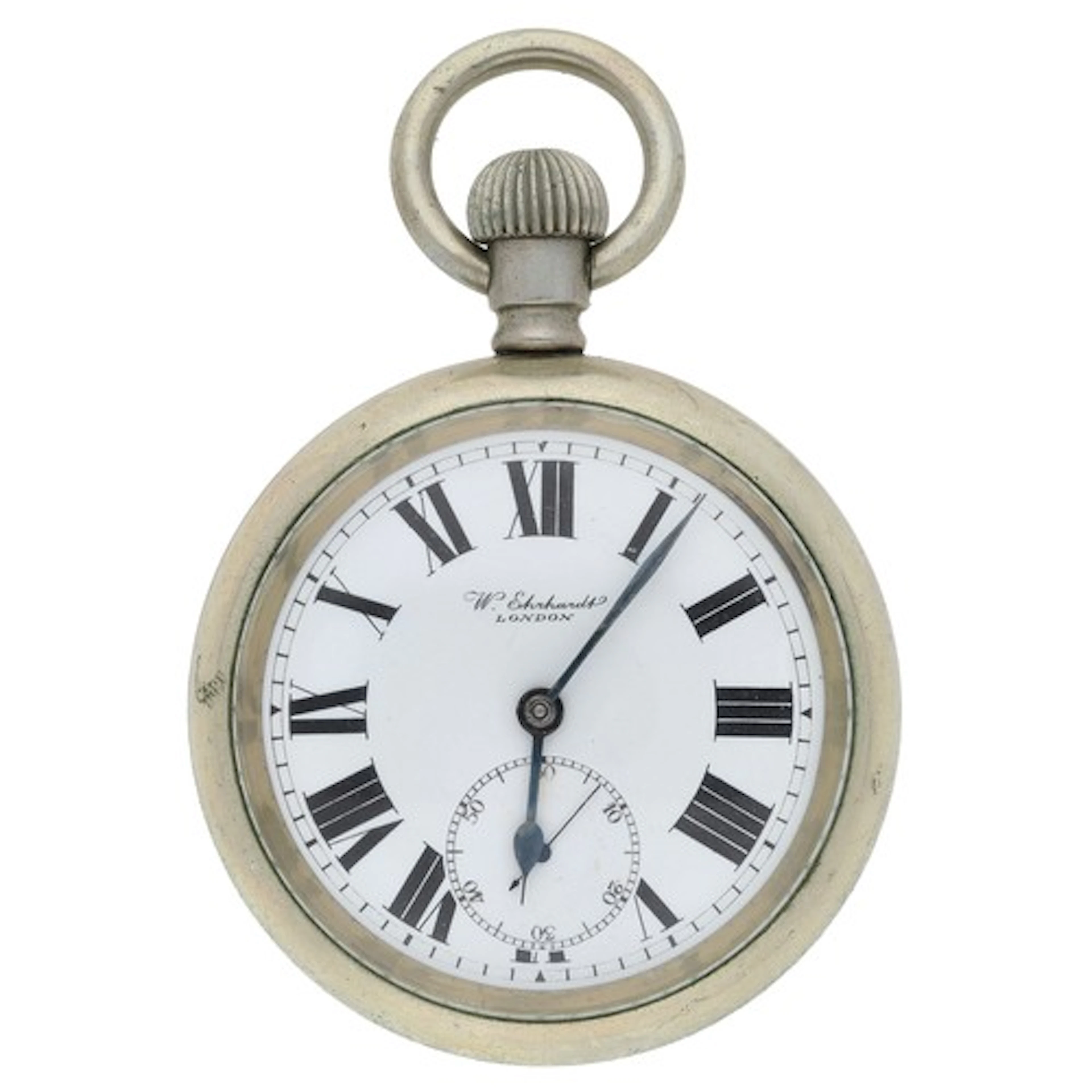 British Military nickel cased lever pocket watch, the three ...