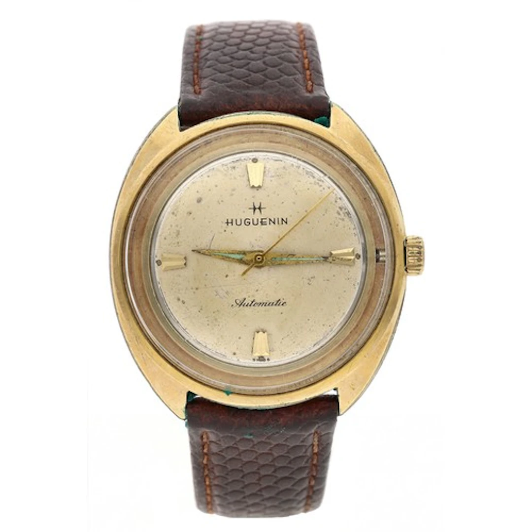 Huguenin automatic gold plated and stainless steel gentleman...