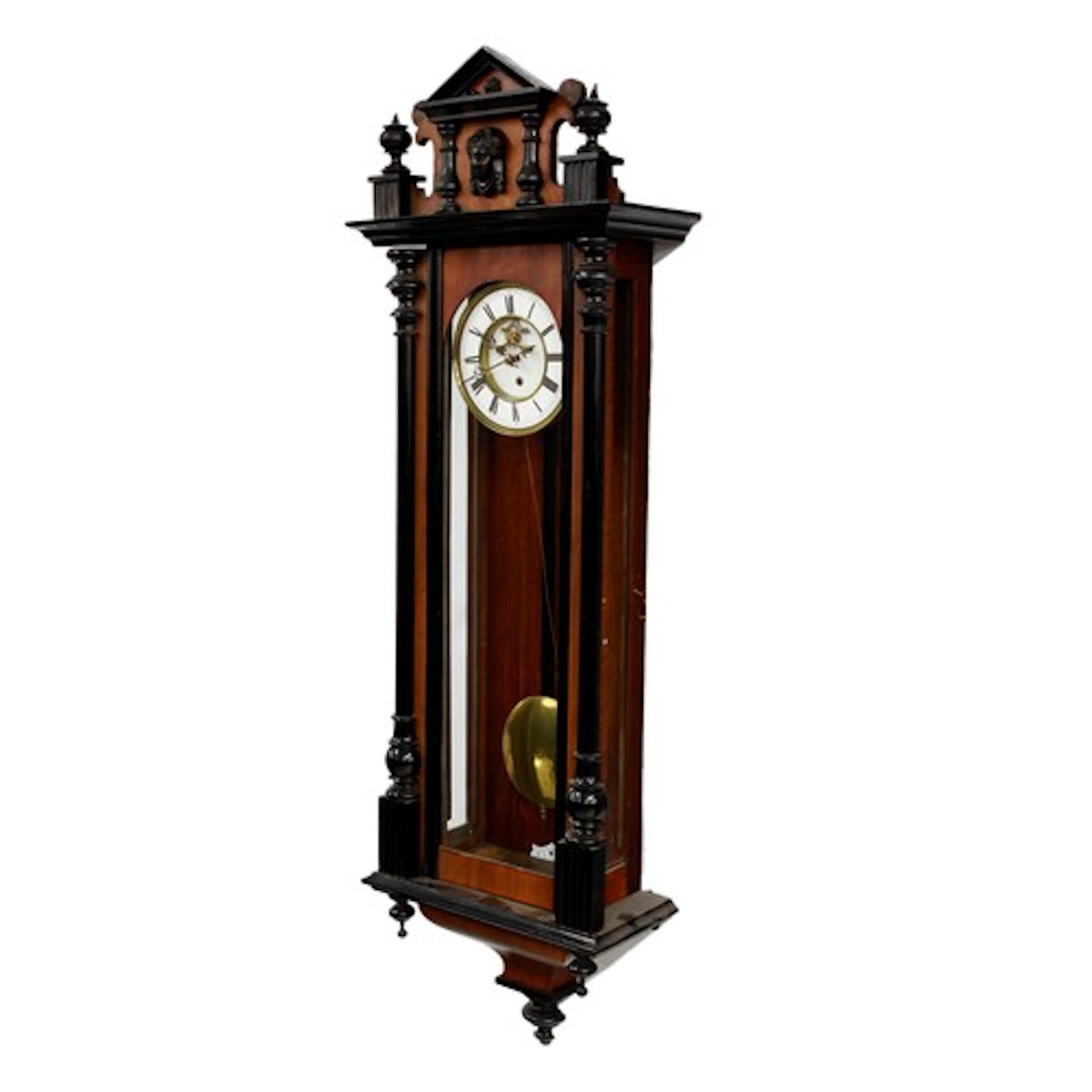 19th century Vienna single regulator wall clock, 6.5" white ...