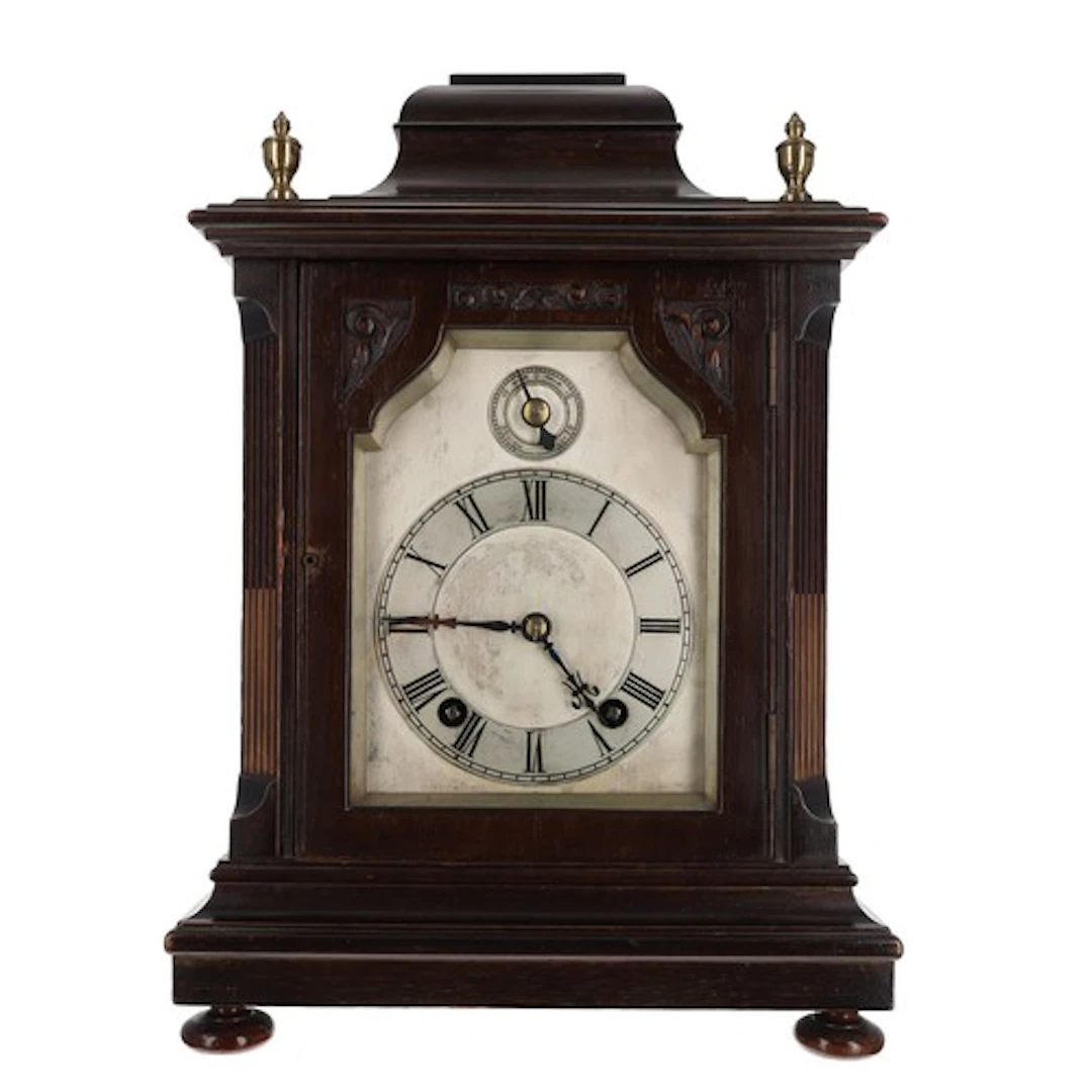 Winterhalder & Hofmeier dark stained bracket clock, the ...