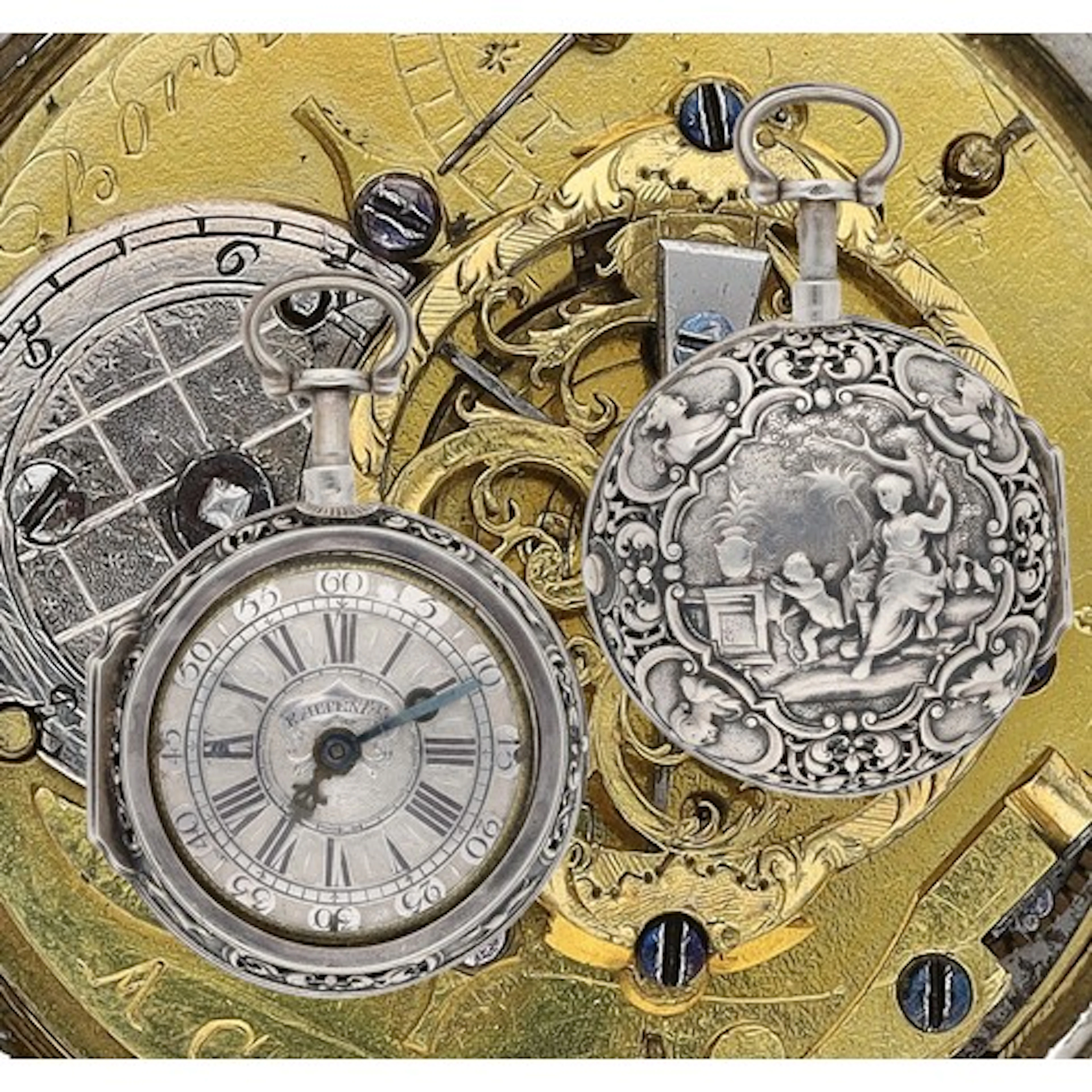 Bordier, A. Geneve - Swiss quarter repeating repoussé white ...