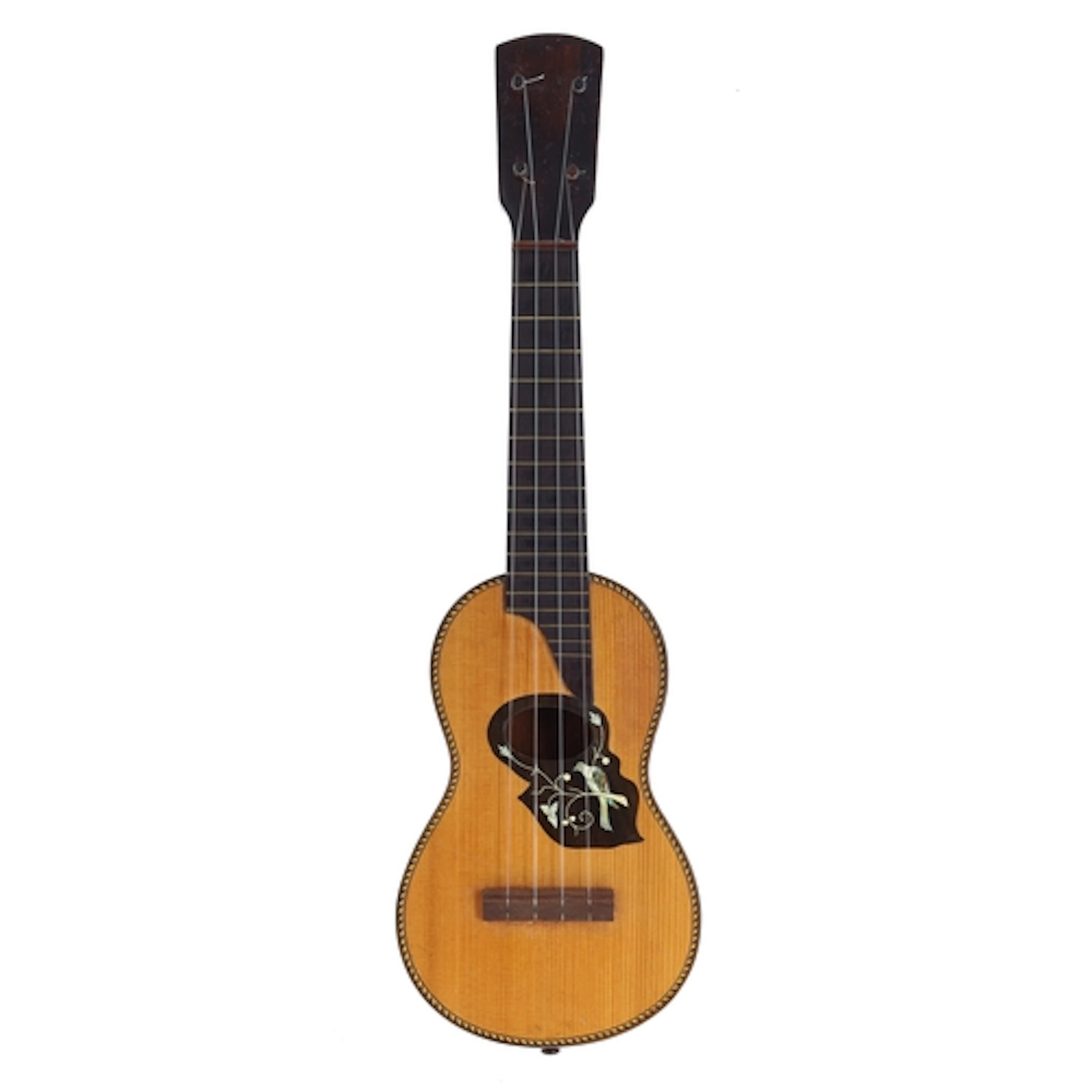 German soprano ukulele, having abalone and mother of pearl b...