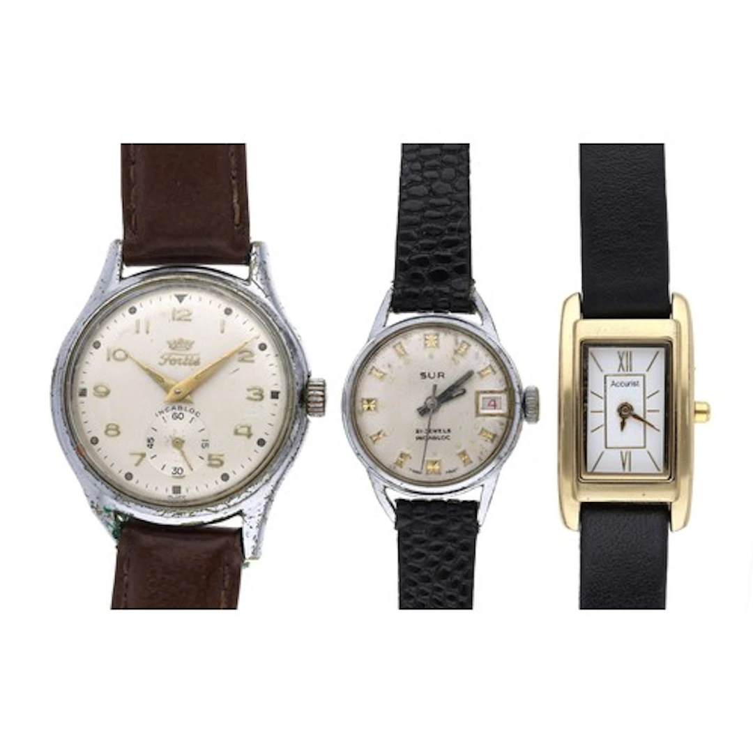 Fortis nickel and stainless steel gentleman's wristwatch, si...