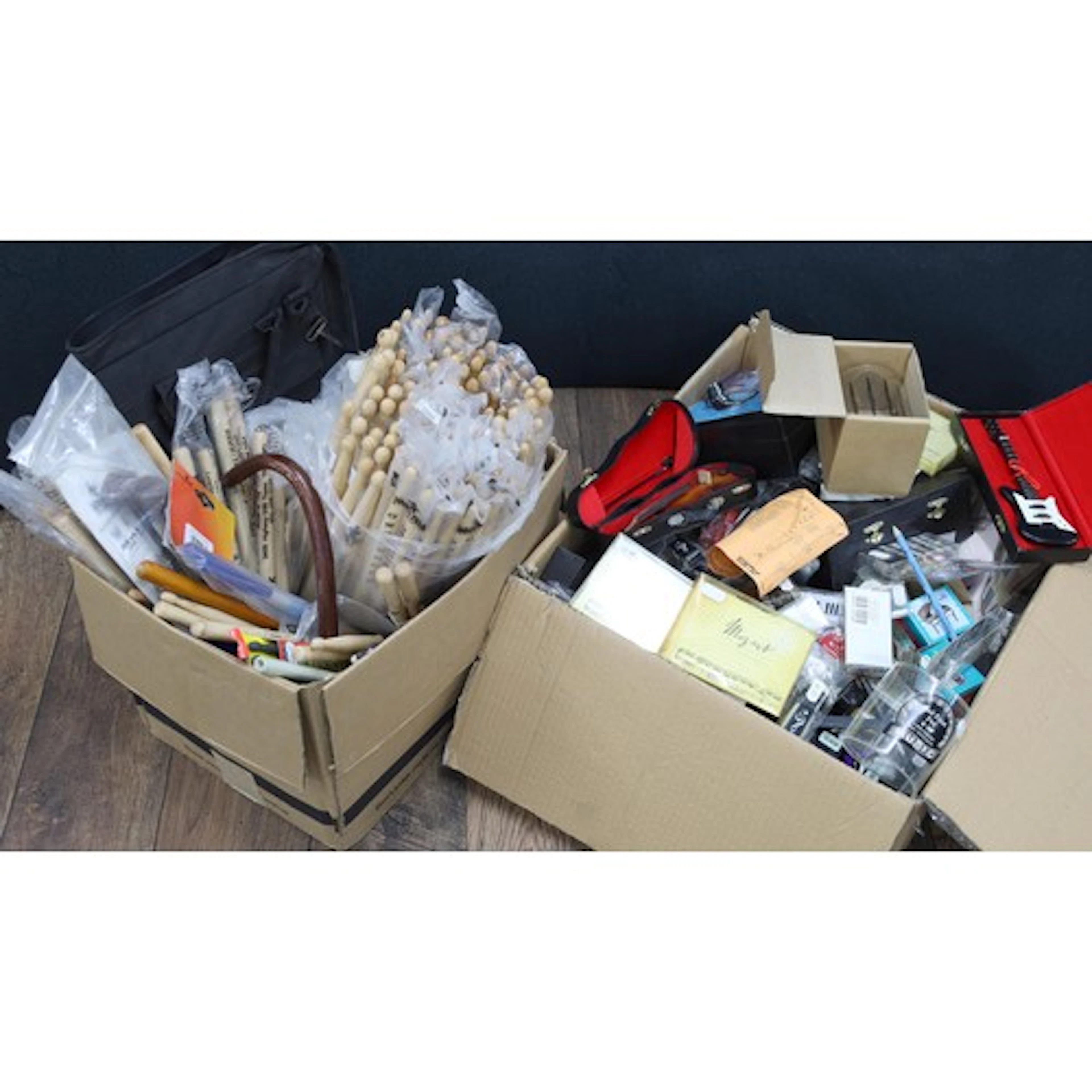 Large group of assorted drum sticks, new/old stock, primaril...
