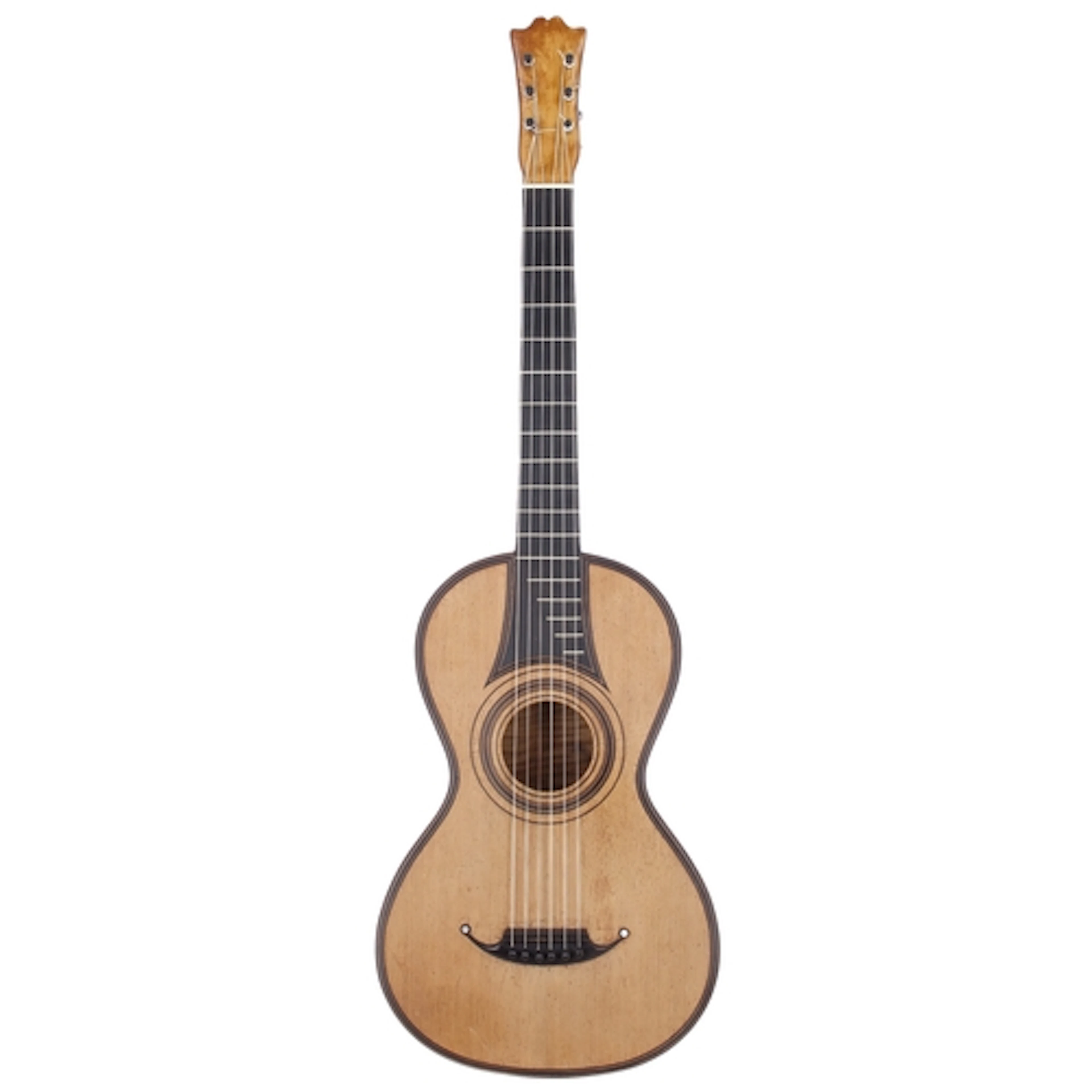 Antique guitar by Francois Roudhloff, circa 1825; Back and s...