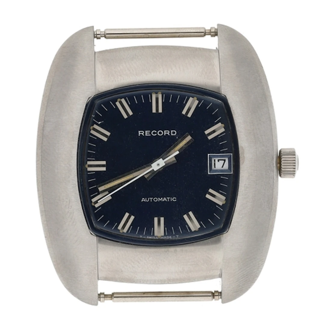 Record automatic stainless steel gentleman's wristwatch, cas...
