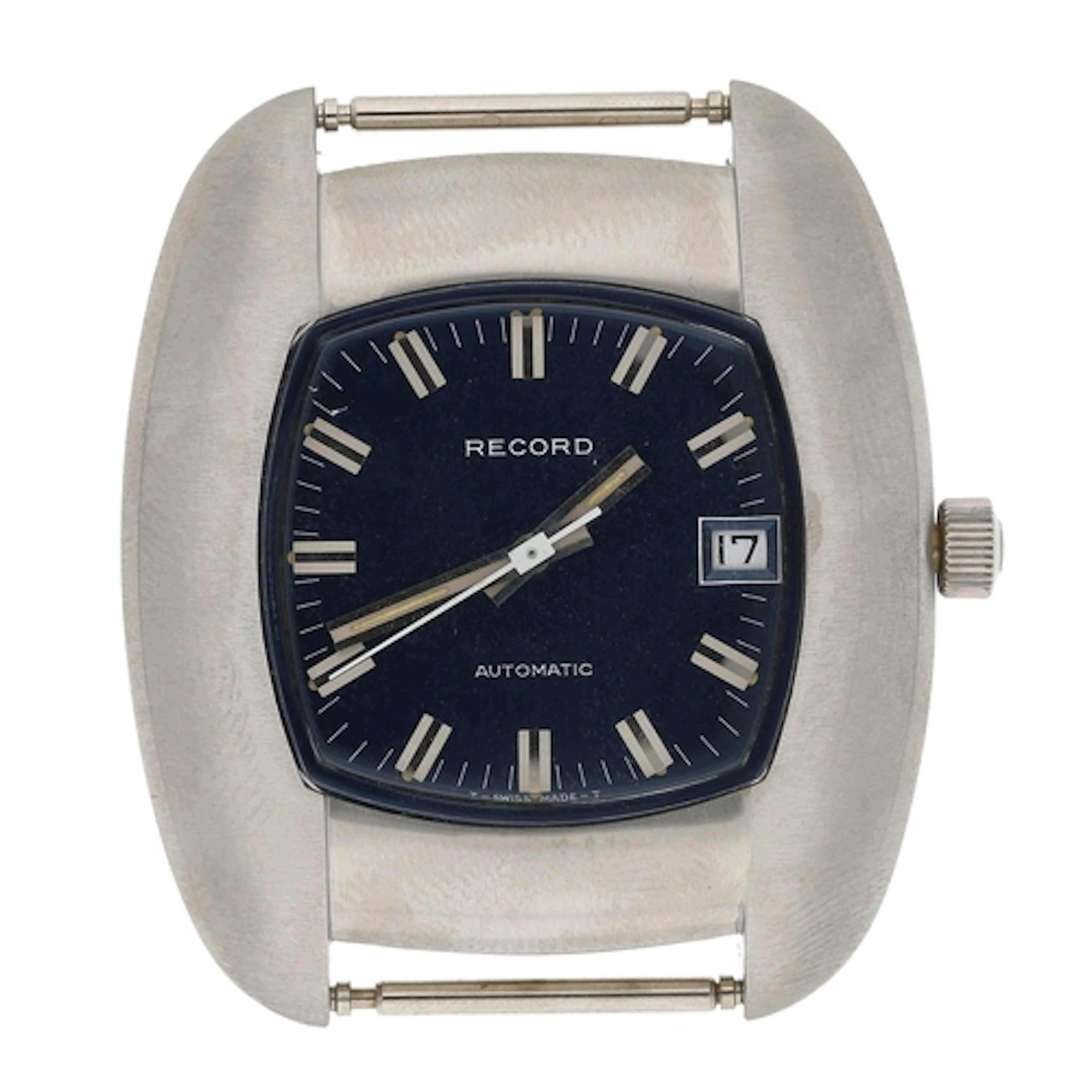 Record automatic stainless steel gentleman's wristwatch, cas...