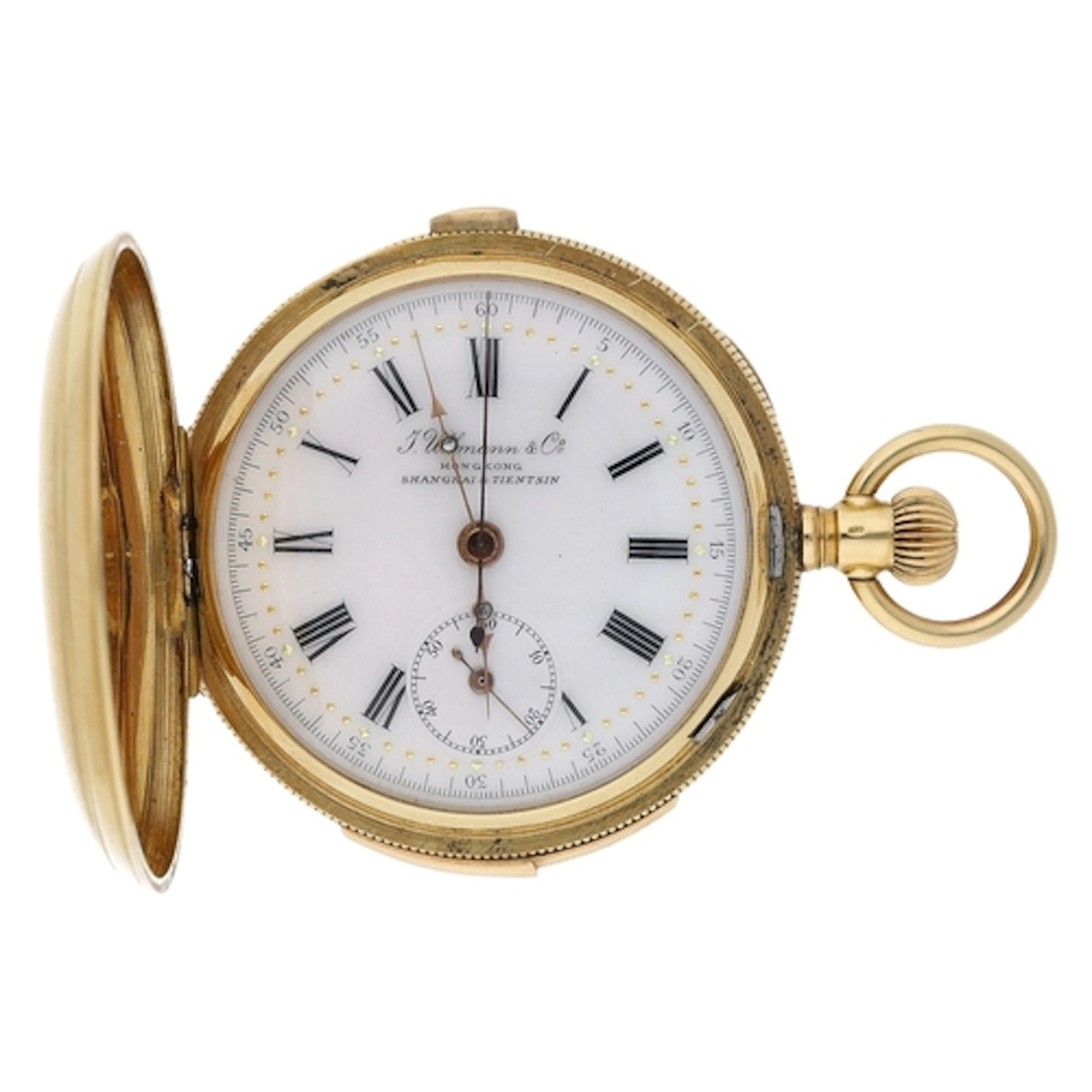 J. Ullmann & Co. 18ct quarter repeating chronograph leve...