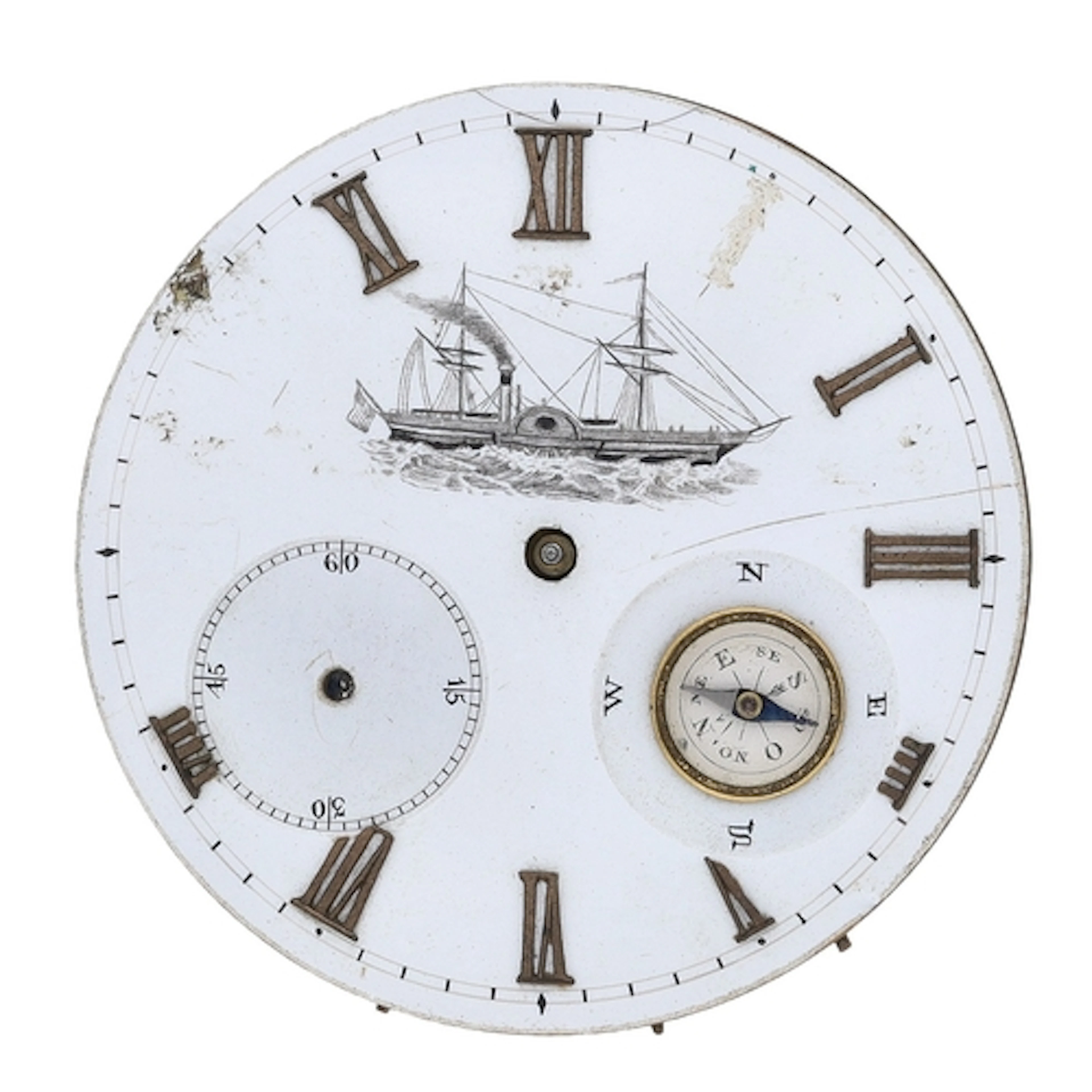 Interesting lever 'compass' pocket watch movement, unsigned,...