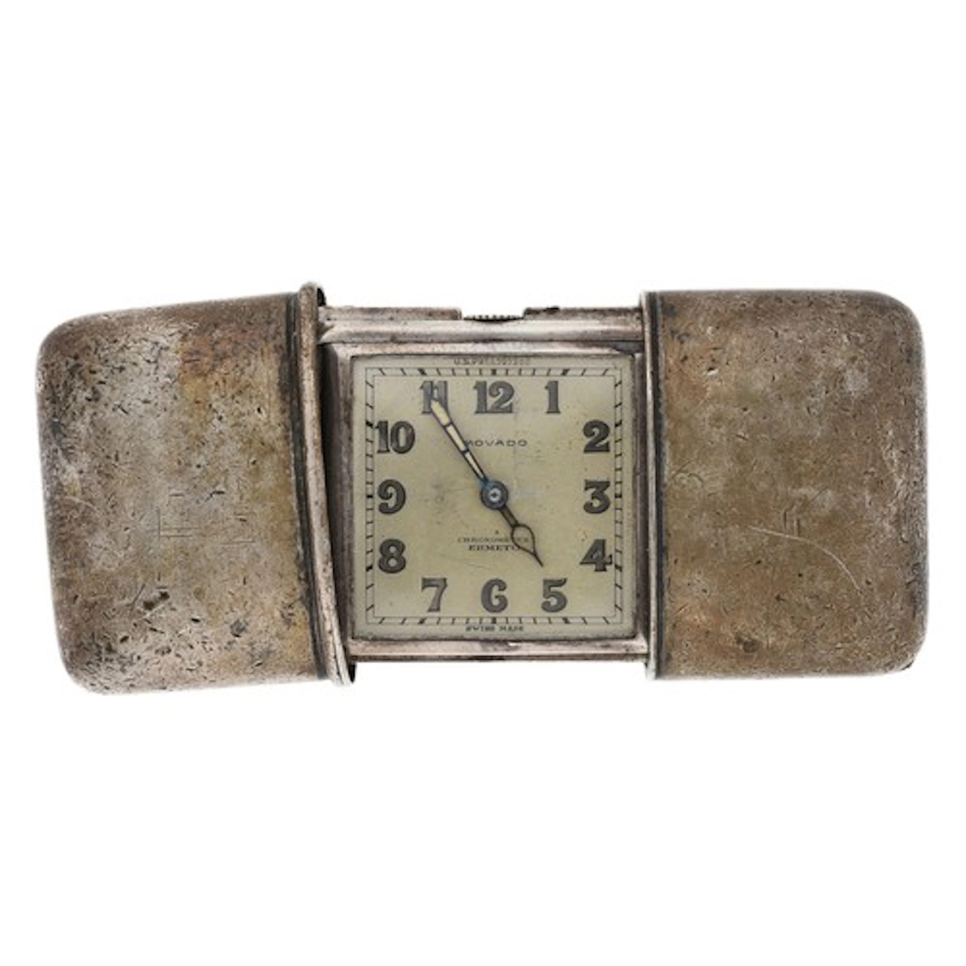 Movado Chronométre Ermeto silver purse watch, import hallmar...