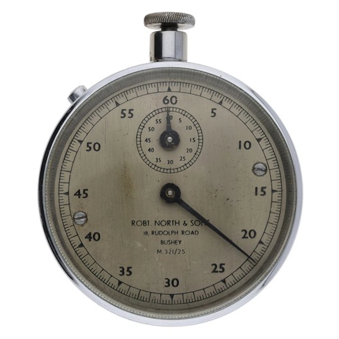 Robert North & Sons, Bushey chrome case chronograph time...