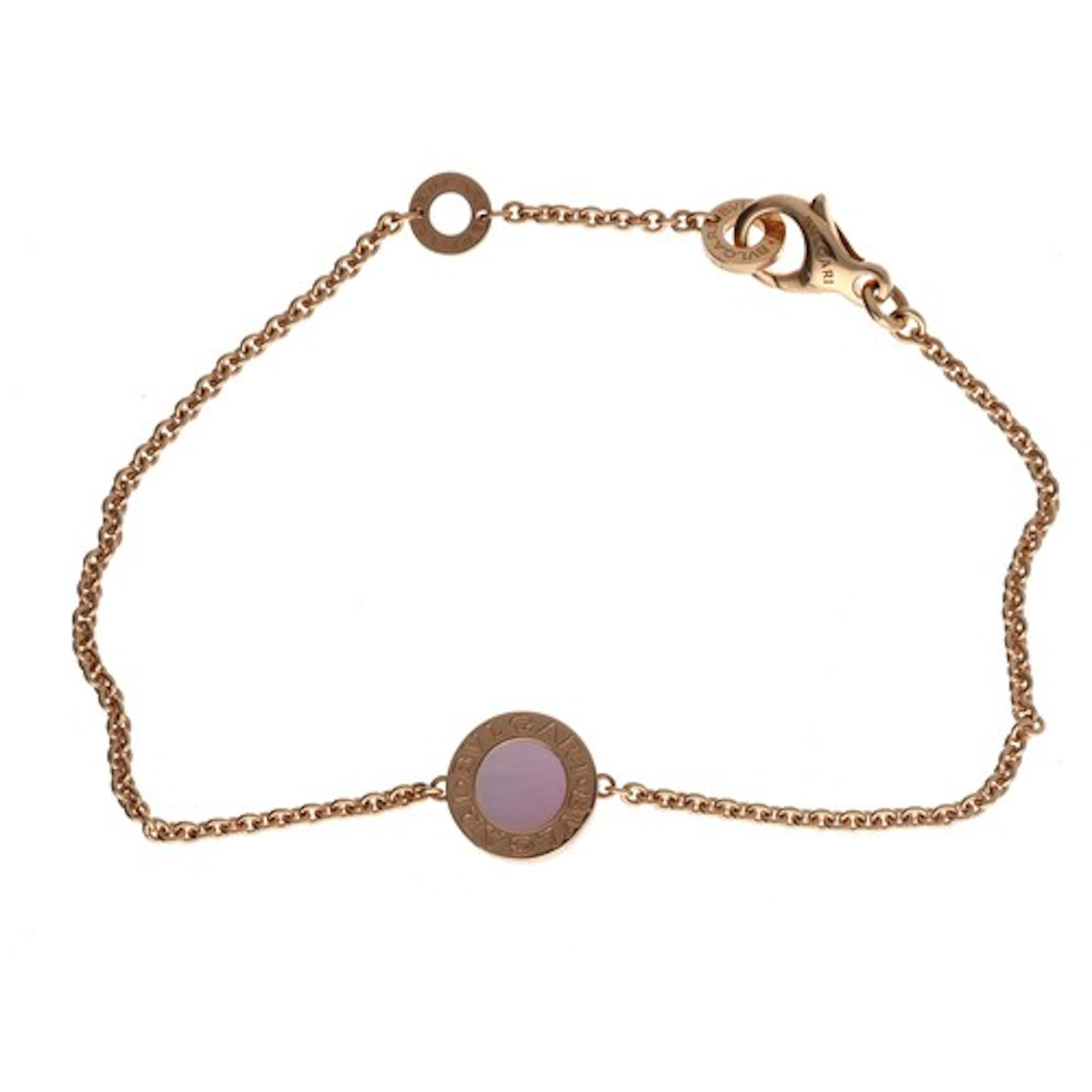 Bvlgari 18ct rose gold mother of pearl and carnelian set bra...
